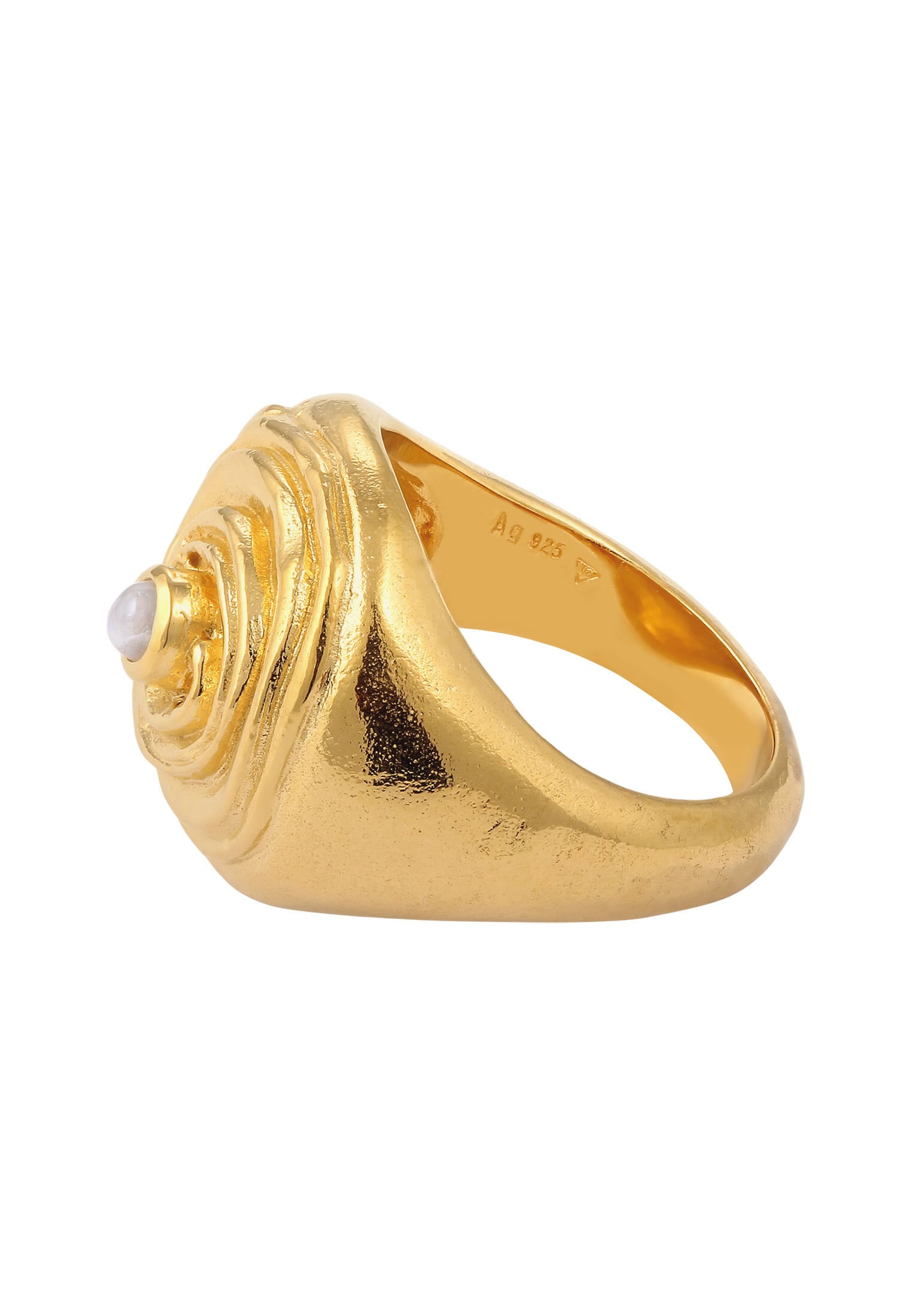 HAZE & GLORY Silberring »Ring Kreis Mondstein Weiß 925 Sterling Silber«