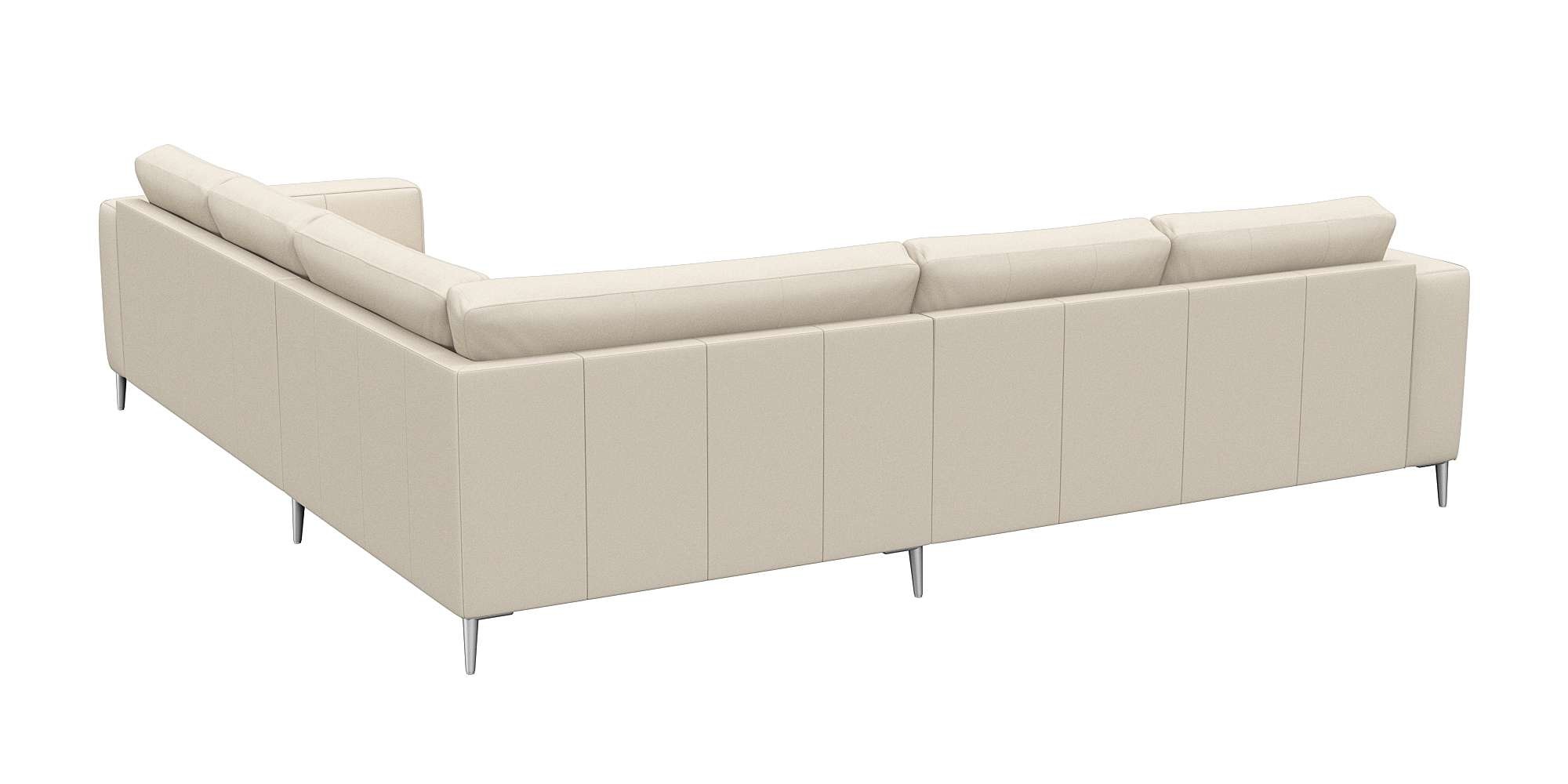 FLEXLUX Ecksofa »Fiore, gleichschenklig, super Sitzkomfort durch Kaltschaum im Sitz«, breite Armlehnen, Füße Alu