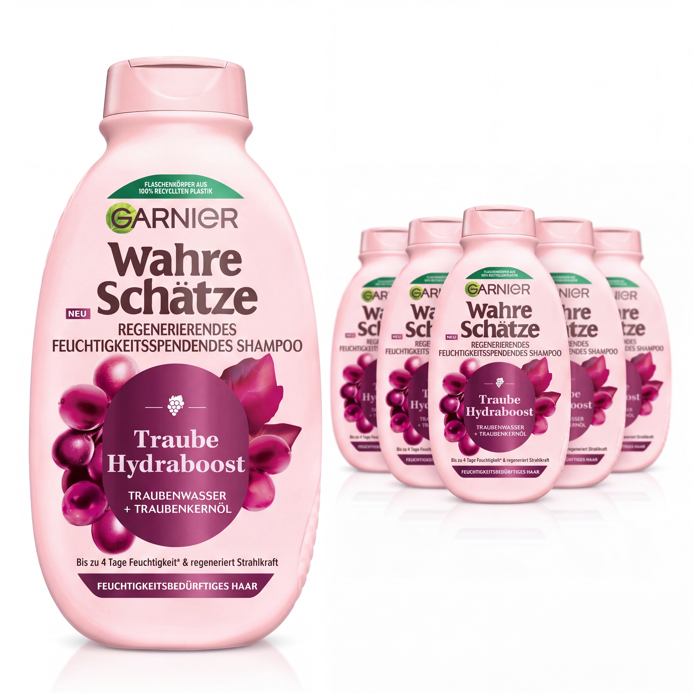 GARNIER Haarshampoo »WAHRE SCHÄTZE TRAUBE HYDRABOOST SHAMPOO« für feuchtigkeitsbedürftiges Haar, mit Traubenwasser und Traubenkernöl