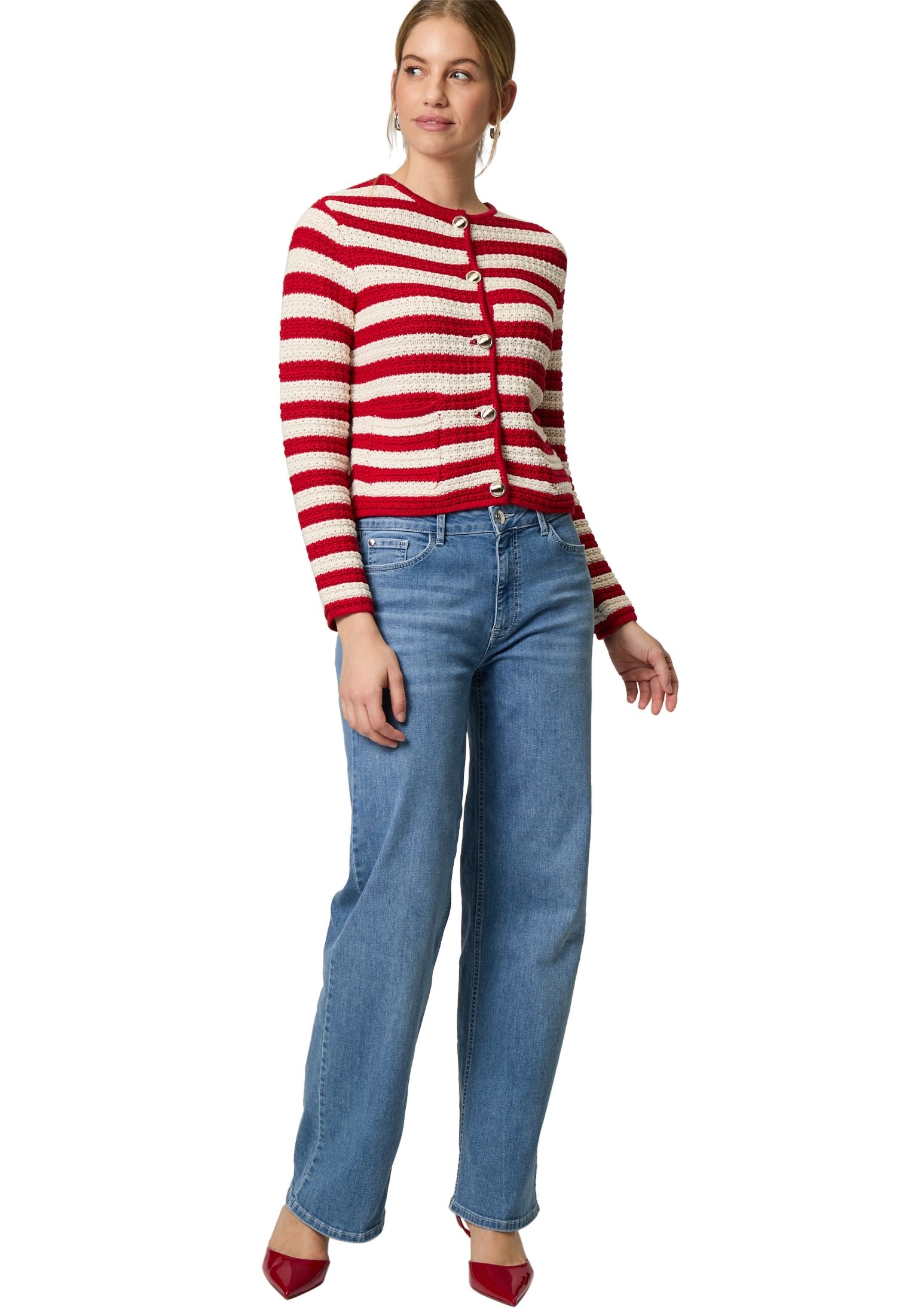 Zero Strickjacke »Strickjacke mit Streifen«