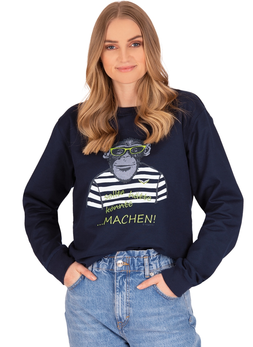 Sweatshirt »TRIGEMA Sweatshirt mit großem Affen-Druckmotiv«