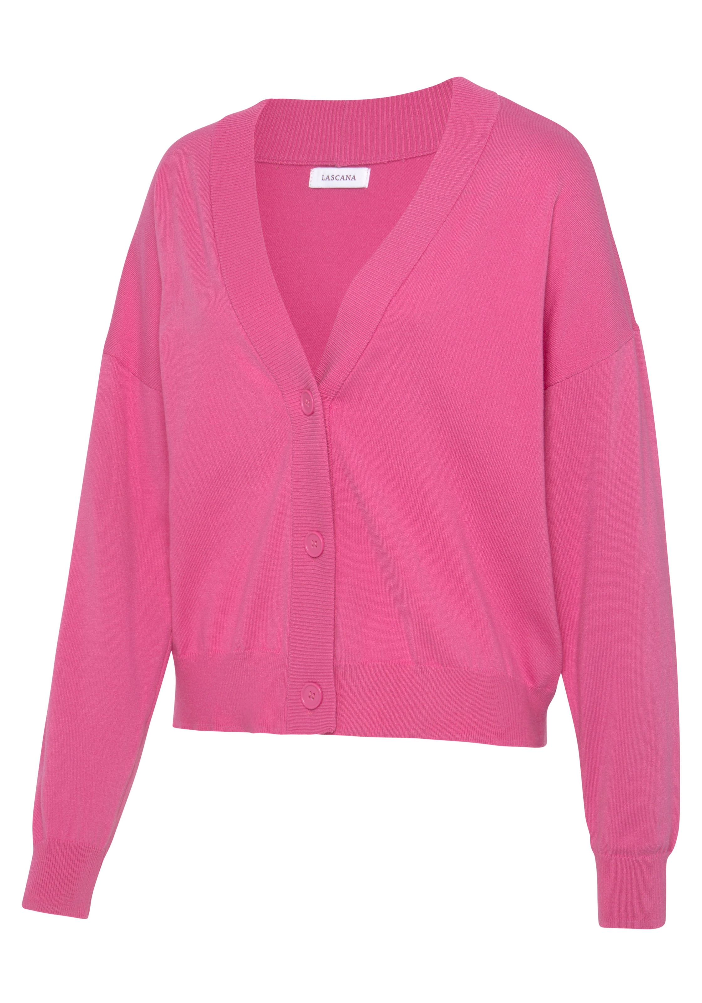 LASCANA Strickjacke, in kurzer Form, Loungewear