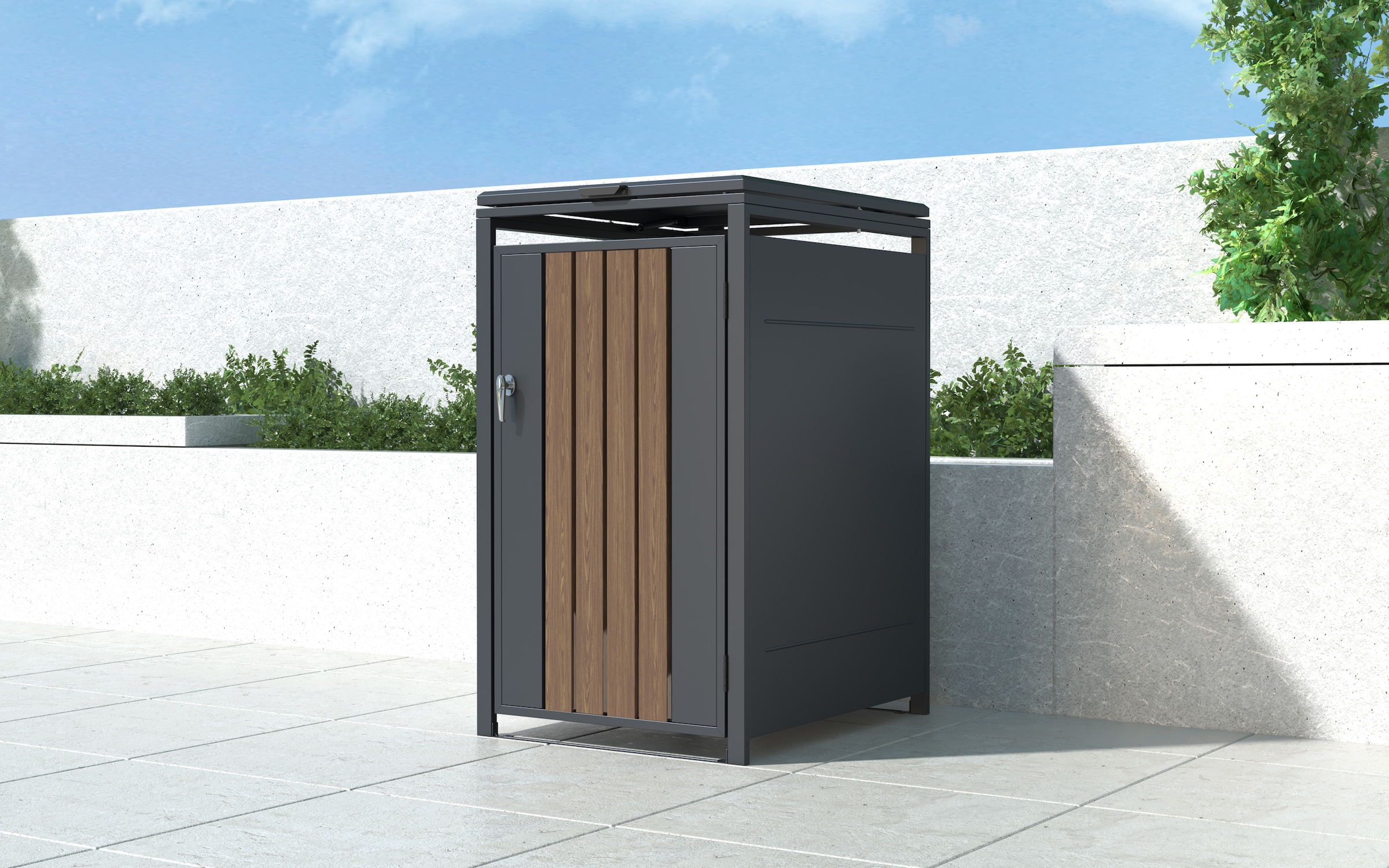 KONIFERA Mülltonnenbox »Premium« abschließbar  & pulverbeschichtet, BxTxH: 68x80x117 cm