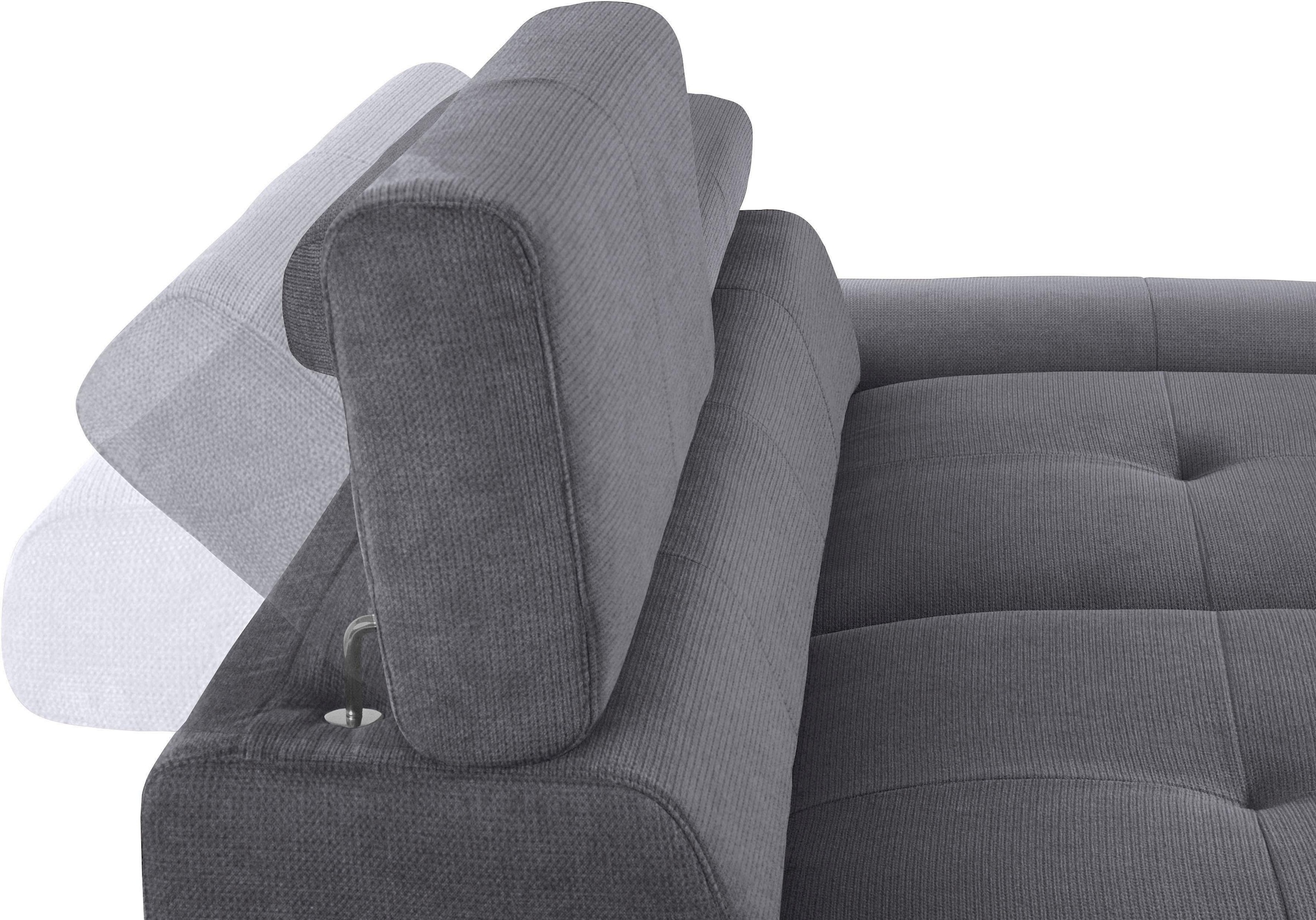 COTTA Polstergarnitur »Enterprise«, (Set), Set bestehend aus: 2-Sitzer mit Kopfteilverstellung & Hocker