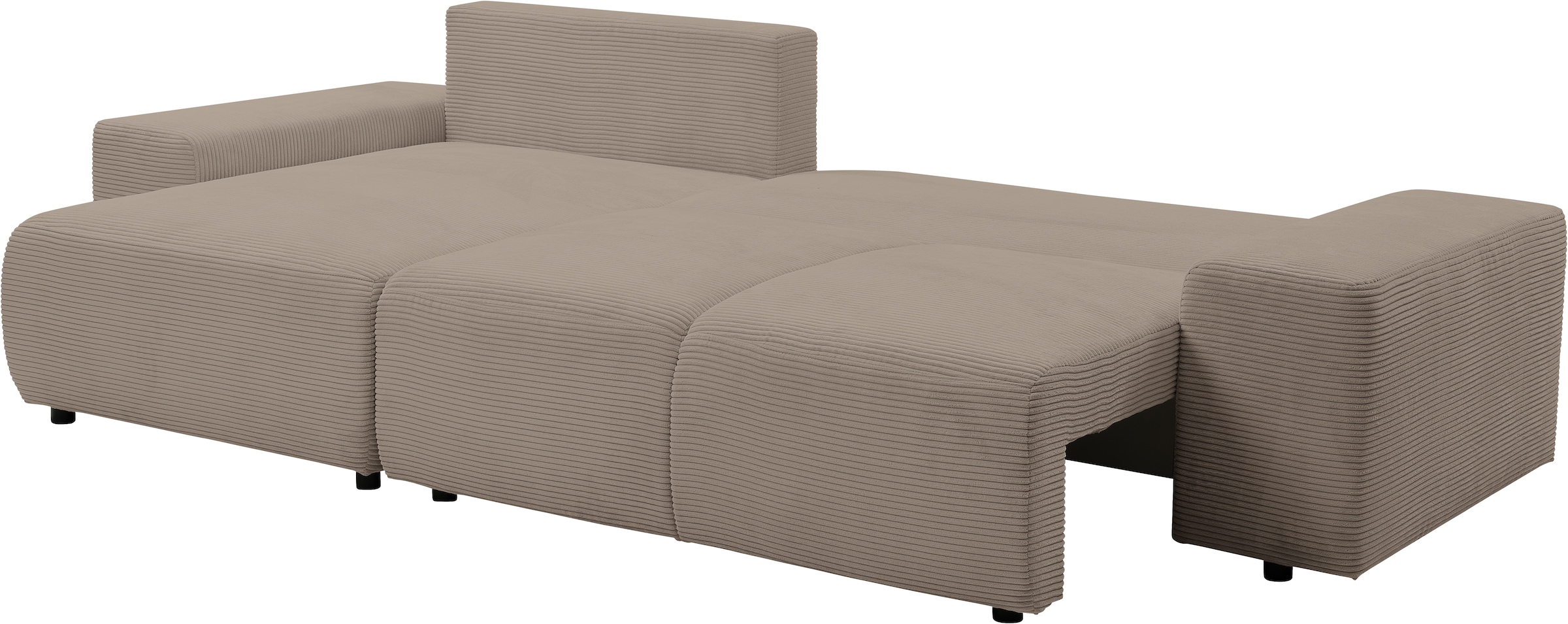 WERK2 Ecksofa »Riwa, modernes Sofa zum Kuscheln und Entspannen, Breite 300cm, L-Form«, Trendiges Ecksofa mit vielen Kissen, Schlaffunktion & Bettkasten