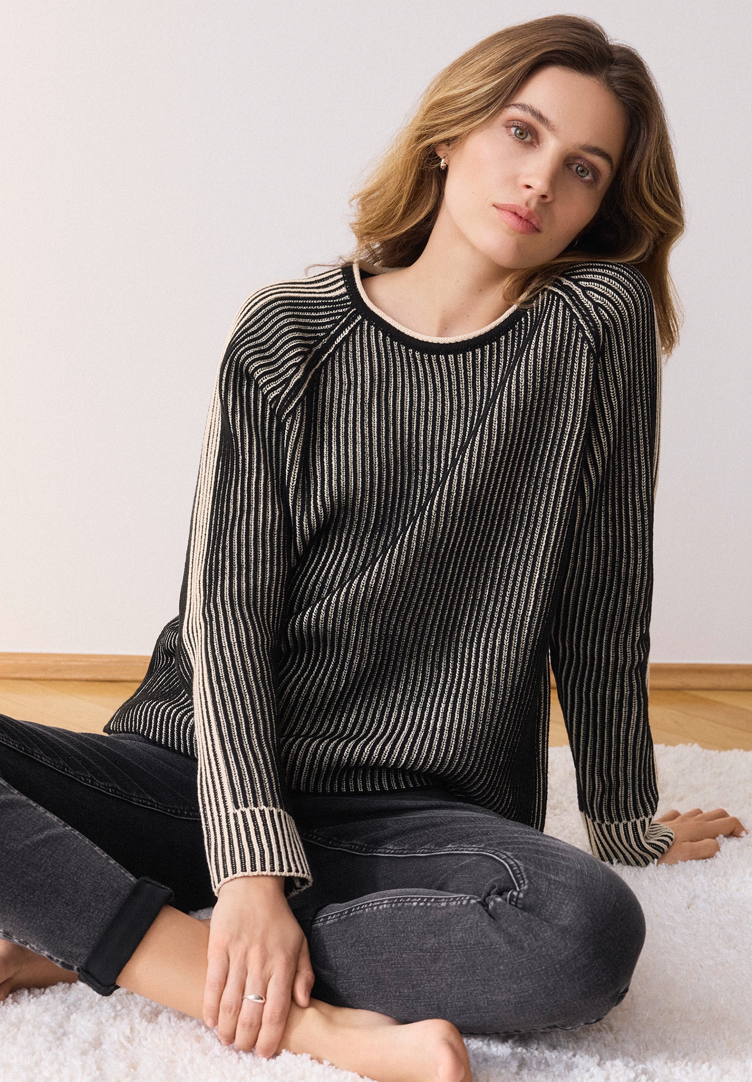 Betty Barclay Rundhalspullover »Grobstrick-Pullover mit Rippenstruktur«