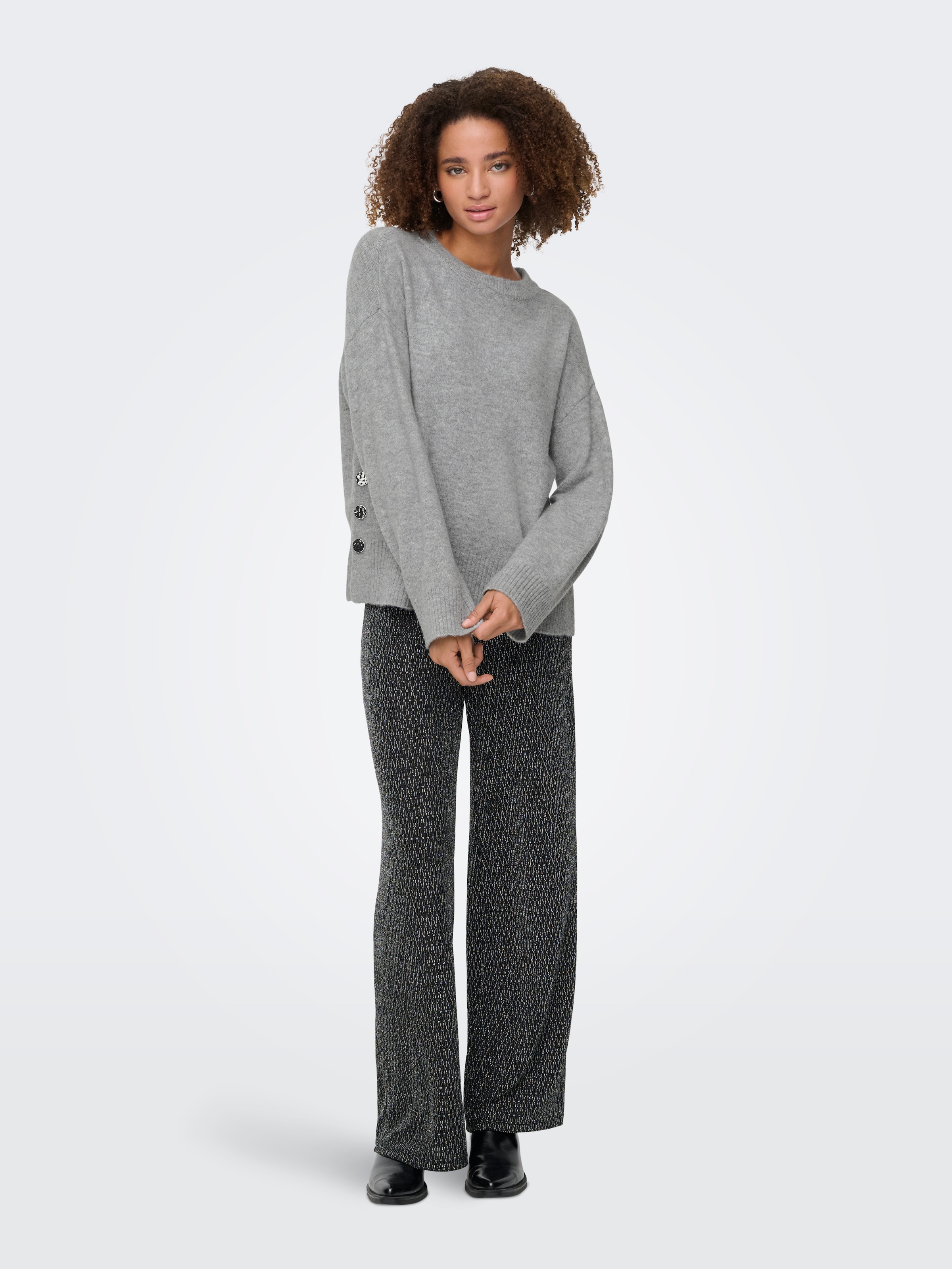 ONLY Strickpullover »ONLRENE LIFE LS BUTTON O-NECK CC KNT«