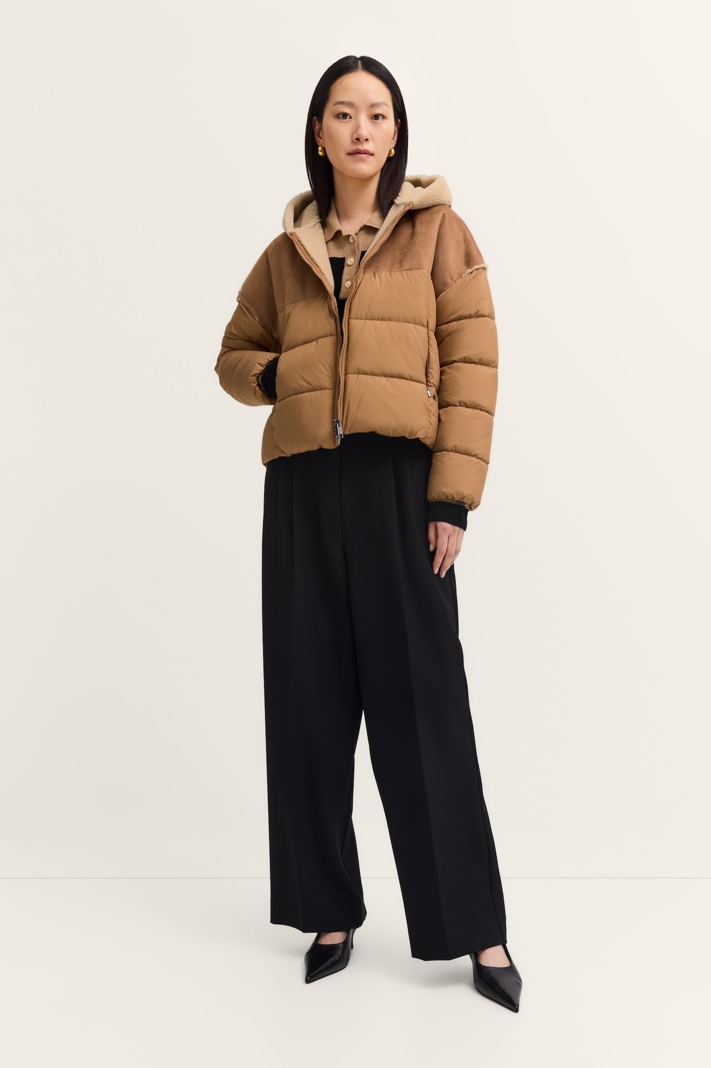 bugatti Kurzjacke »Regular Fit«, mit Kapuze, mit Kapuze und Kunstfell