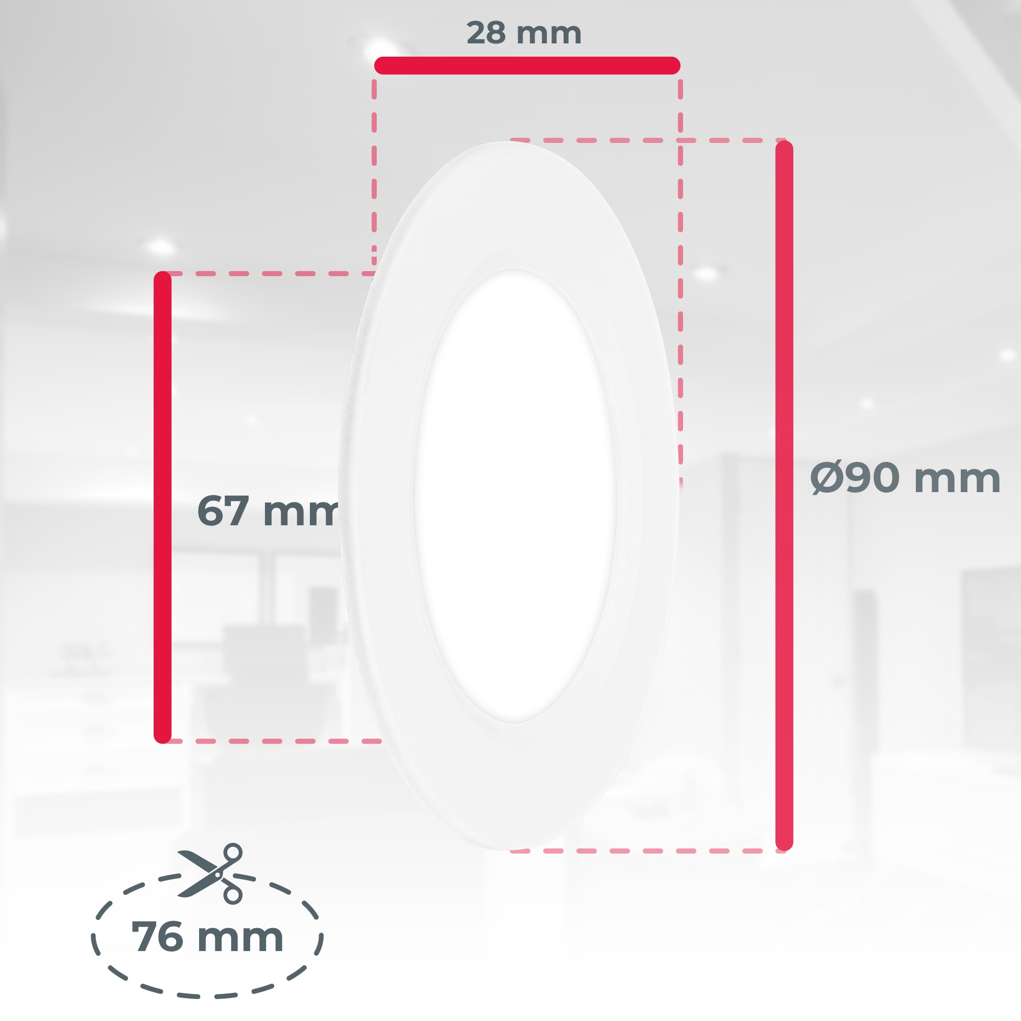 B.K.Licht Einbauleuchte »BK_EL1618 6er Set LED Einbaustrahler, Ultraflach, IP20 Deckenspots« LED-Modul 6 Stk. Neutralweiß 4.000 K, 330Lm, 3W, Kunststoff, 9 x 2,8 cm, Weiß