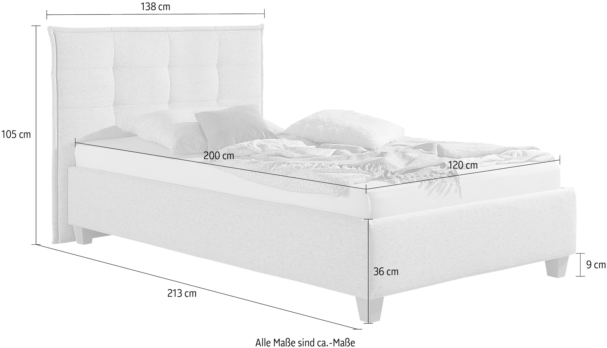 Maintal Polsterbett inklusive Bettkasten