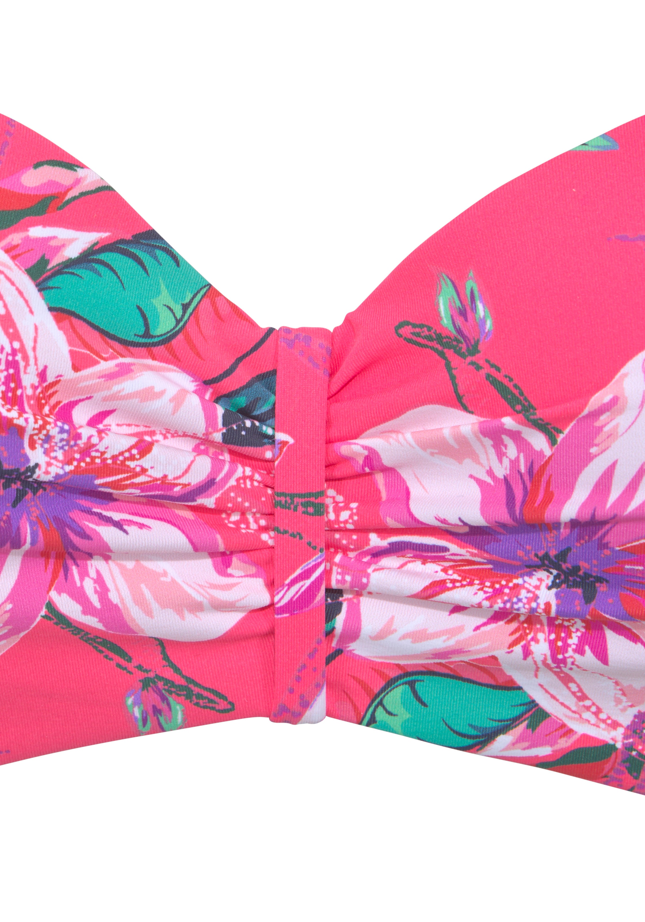 LASCANA Bügel-Bandeau-Bikini-Top »Malia« mit tropischem Print