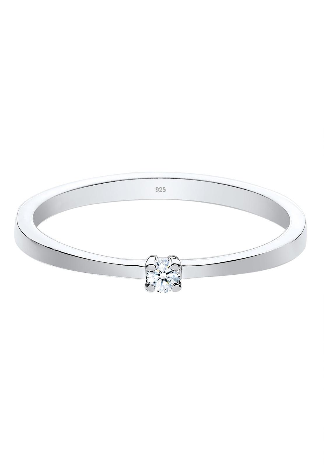 Elli DIAMONDS Verlobungsring »Ring Solitär Diamant Weiß (0.03 ct) 925 Sterling Silber«