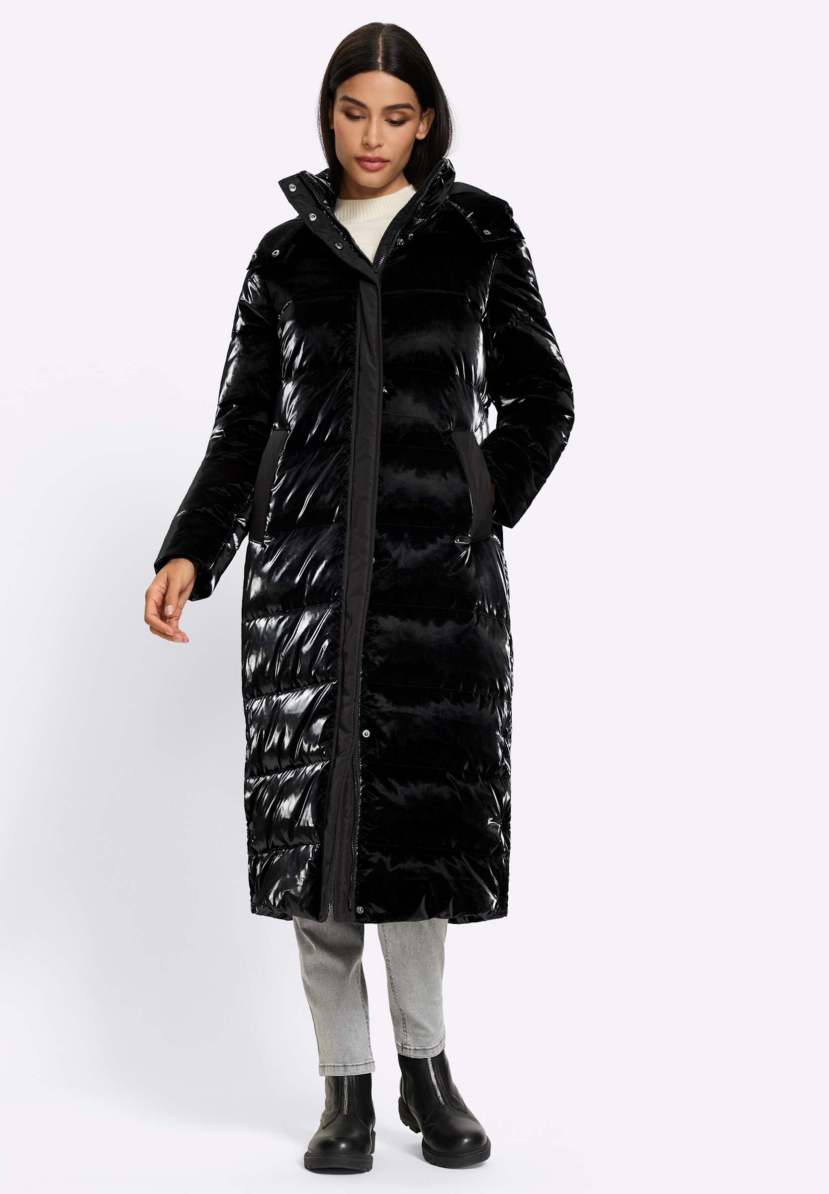 heine Steppjacke »Steppmantel Steppmantel in Ton-in-Ton-Optik« Abnehmbare Kapuze