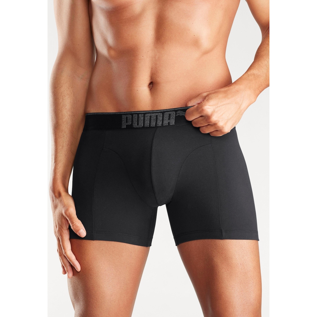 PUMA Boxershorts »Lifestyle Sueded Cotton Boxer 3P«, (Packung, 3 St.)