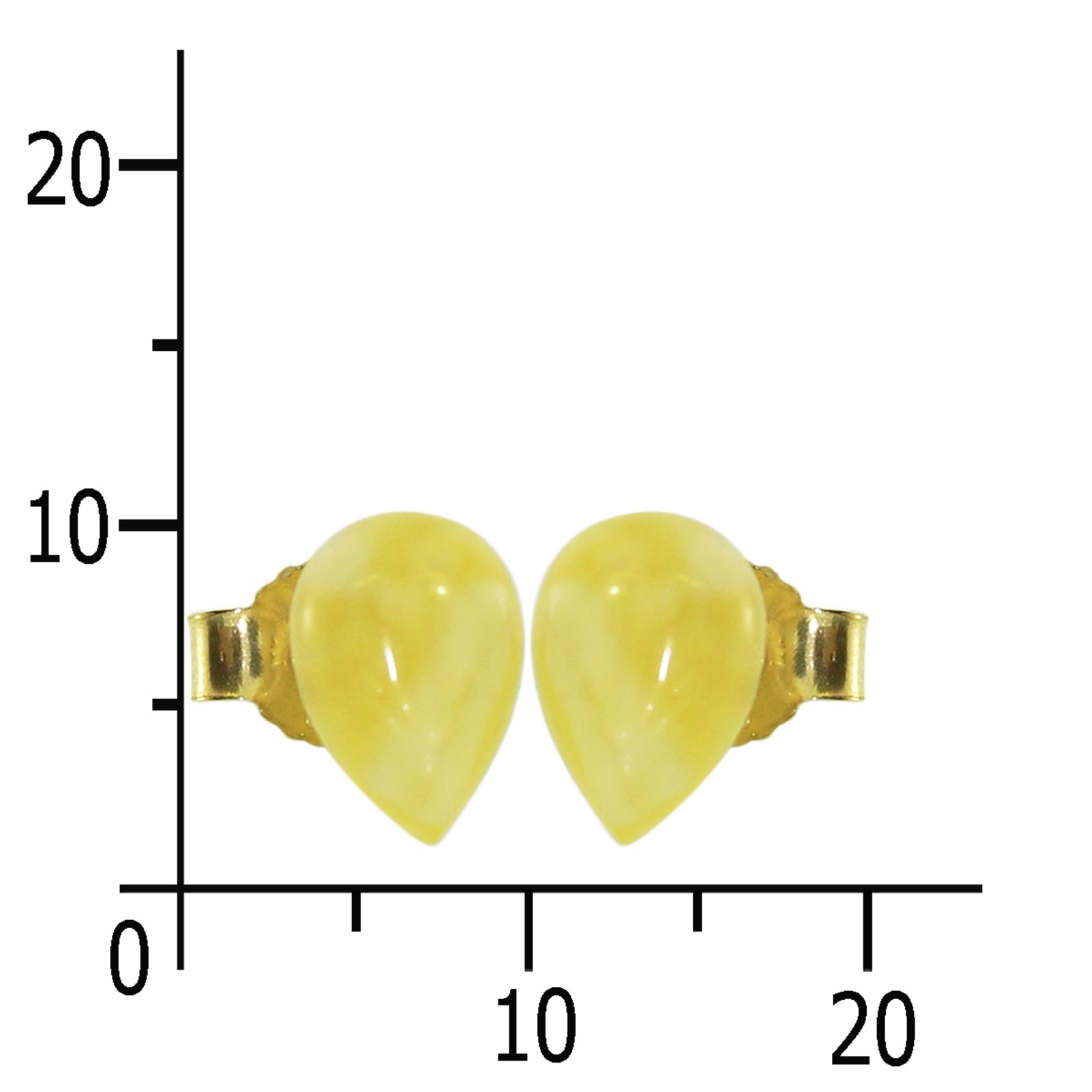 OSTSEE-SCHMUCK Paar Ohrstecker »- Klassisch 9 x 6 mm - Gold 333/000 - Bernstein«