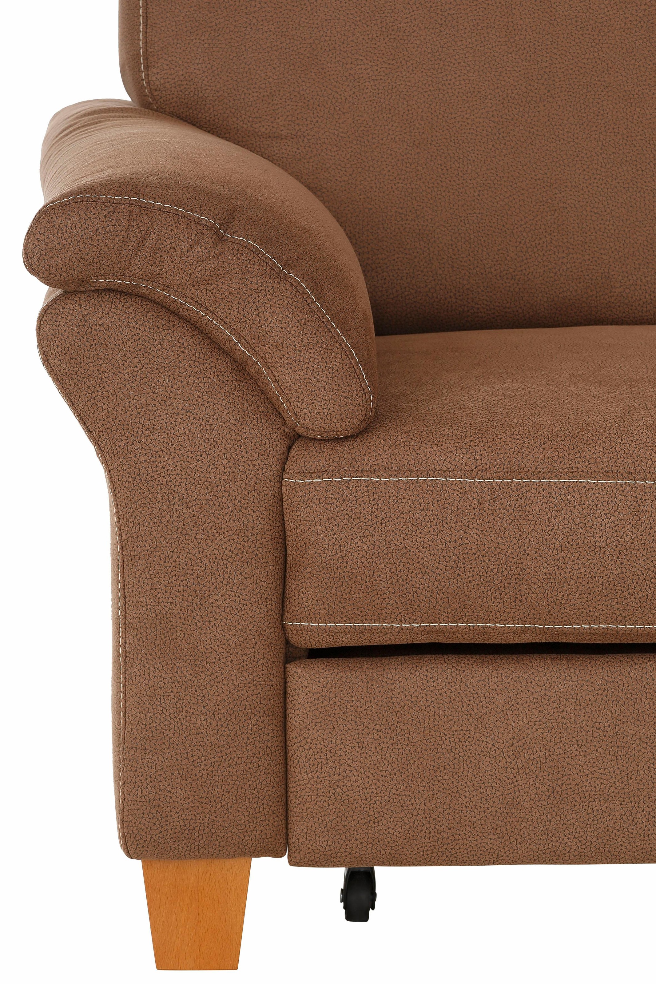 Home affaire Ecksofa »Borkum L-Form«, mit Federkern, wahlweise mit Bettfunktion