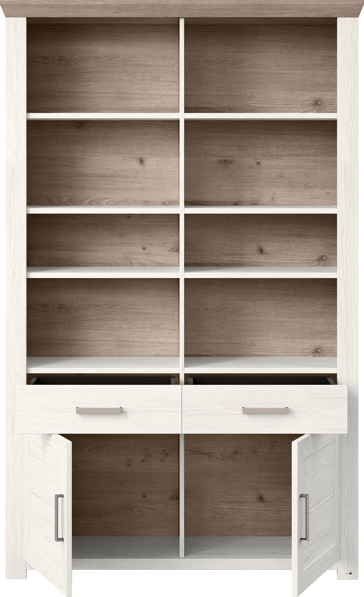 set one by Musterring Aktenregal »York«, offenes Design, wahlweise mit Beleuchtung, 3 Farben, Breite 129 cm