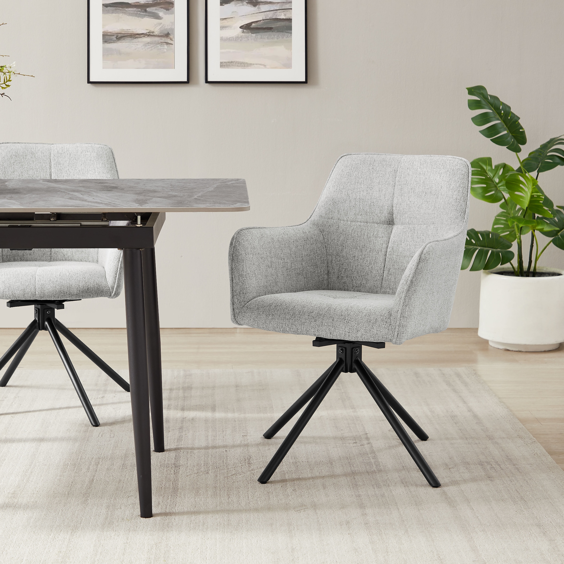 OTTO home Drehstuhl »Haily« (Set) hochwertiger Strukturstoff, robustem Metallgestell