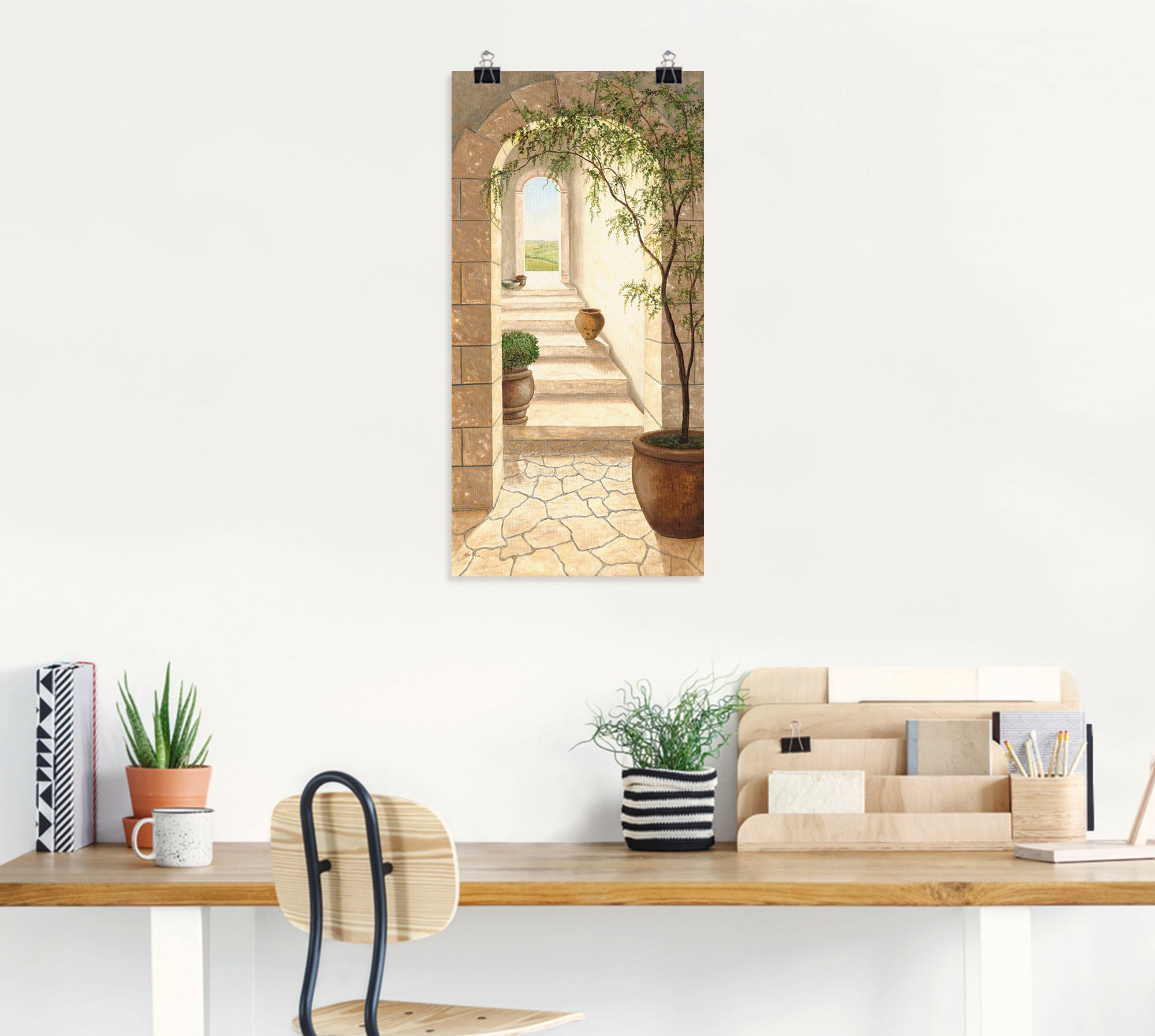 Artland Wandbild »Toskanischer Durchgang«, Fenster & Türen, (1 St.), als Alubild, Outdoorbild, Leinwandbild, Poster, Wandaufkleber