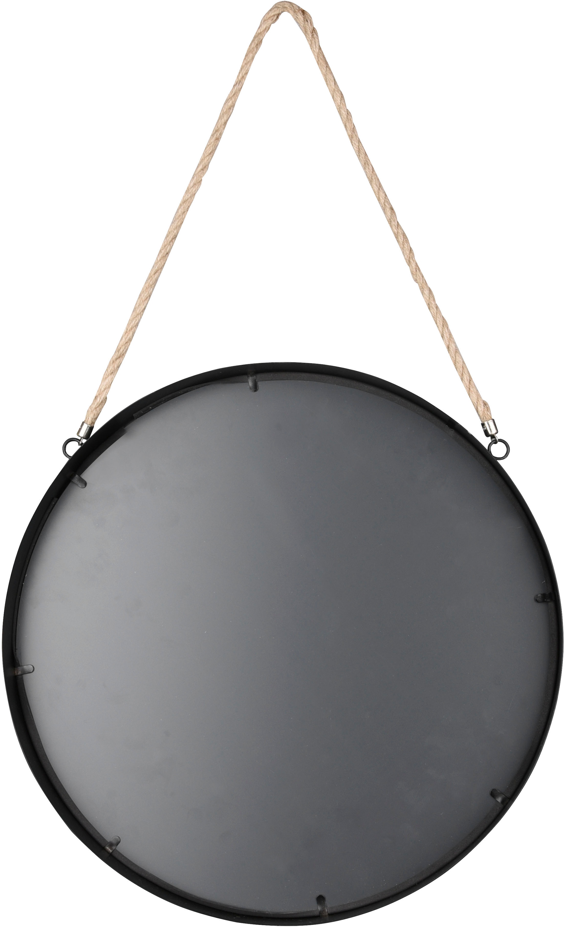 MIRRORS AND MORE Dekospiegel »Taira« Wandspiegel Ø 40 cm, lackiertes Metall mit Kordelband