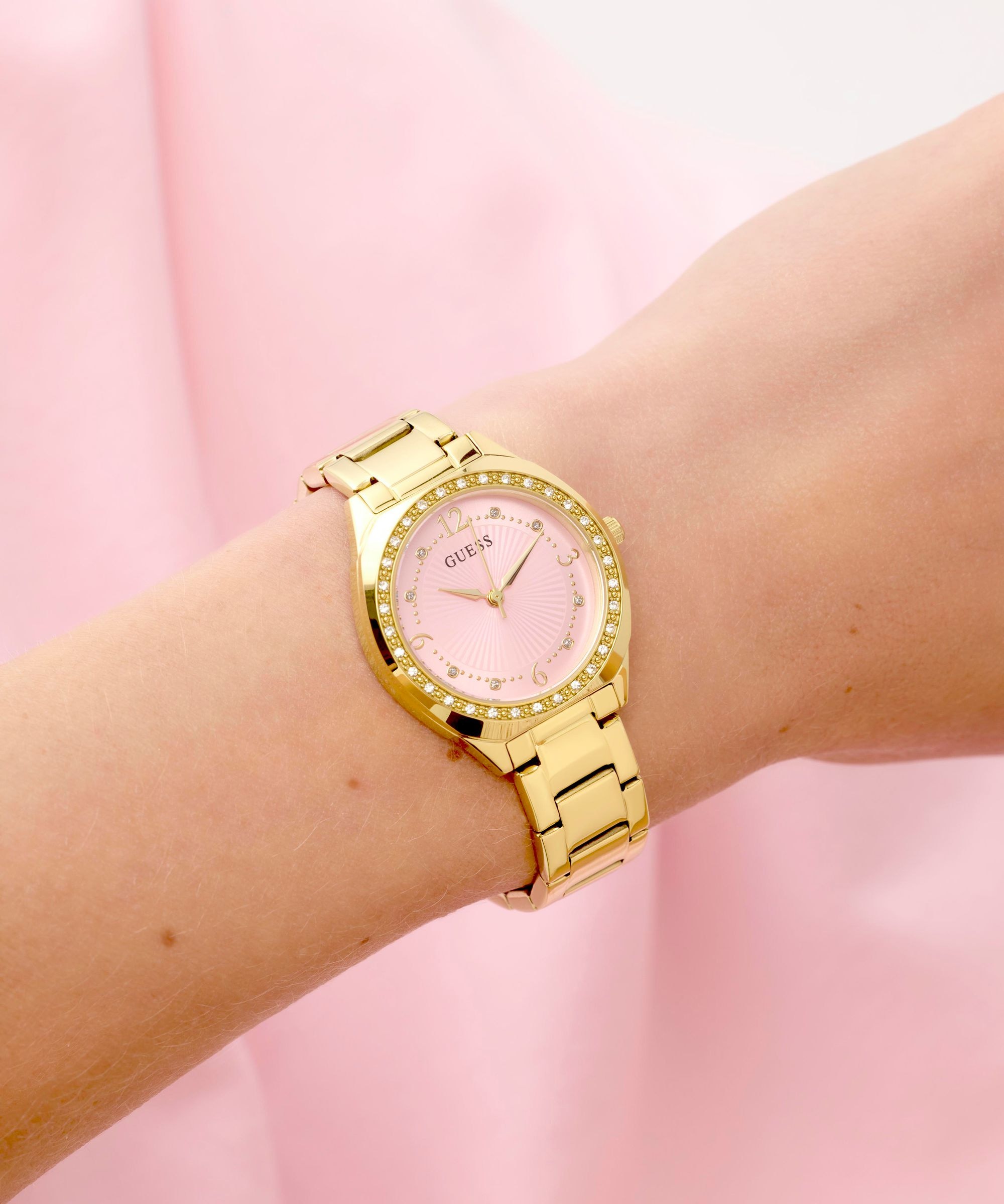 Guess Quarzuhr »GUESS-CHARLOTTE« Armbanduhr, Damenuhr, Edelstahlarmband, analog
