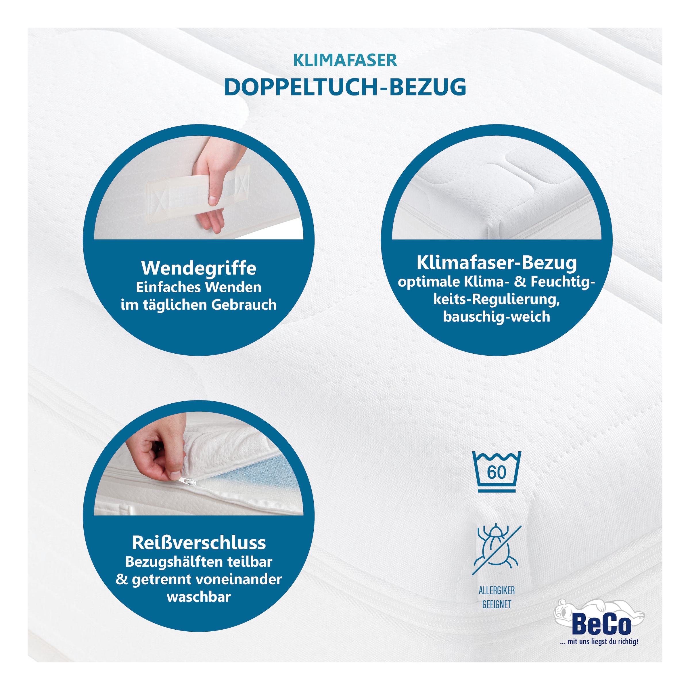 Beco Taschenfederkernmatratze »Royal Komfort Gel – GOLD TFK-Matratze mit Geltopper für Luxusschlaf« 26 cm hoch 480 Federn 1 Stk. tlg. Mit integriertem Geltopper, Wendematratze, Ideal auch in 140x200