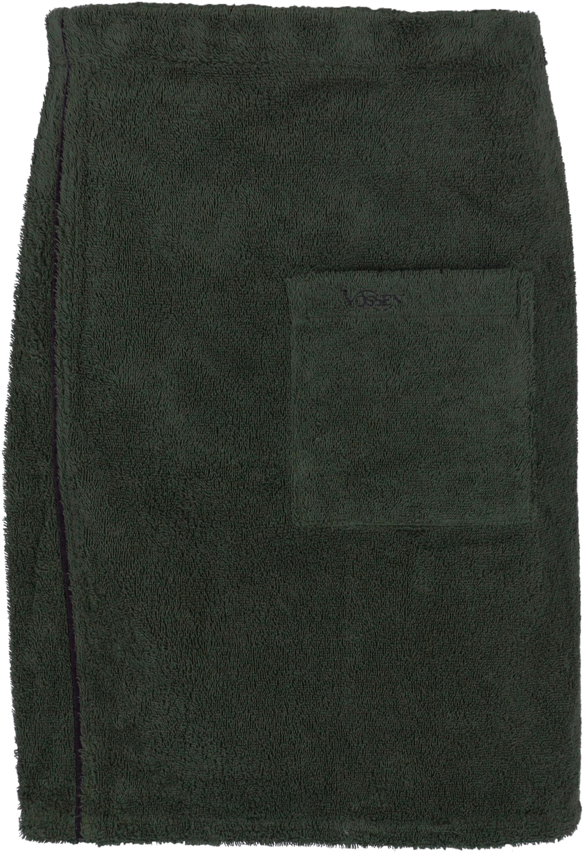 Vossen, Herren, Kilt »Lars, ideal für Sauna & Spa« 1 Stk., mud green, Länge: 60 cm, Herren-Saunakilt mit Tasche in bester Qualität
