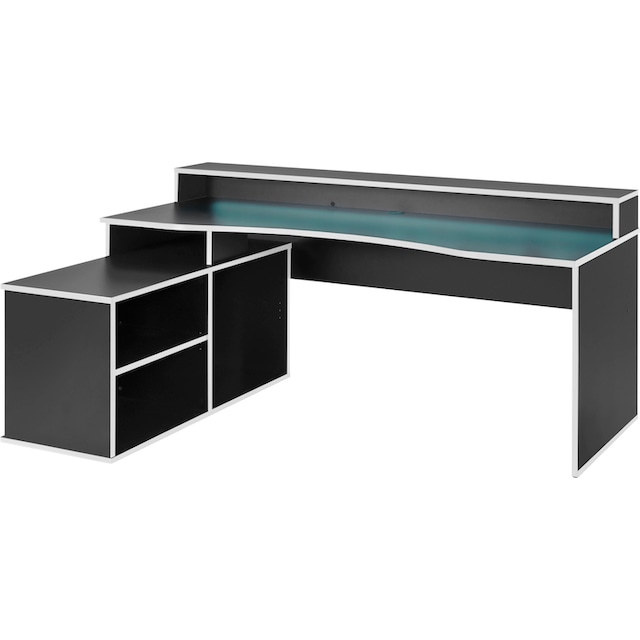 FORTE Gamingtisch »Tezaur«, mit RGB-Beleuchtung und Halterungen, Breite 200  cm, Ecktisch kaufen | UNIVERSAL