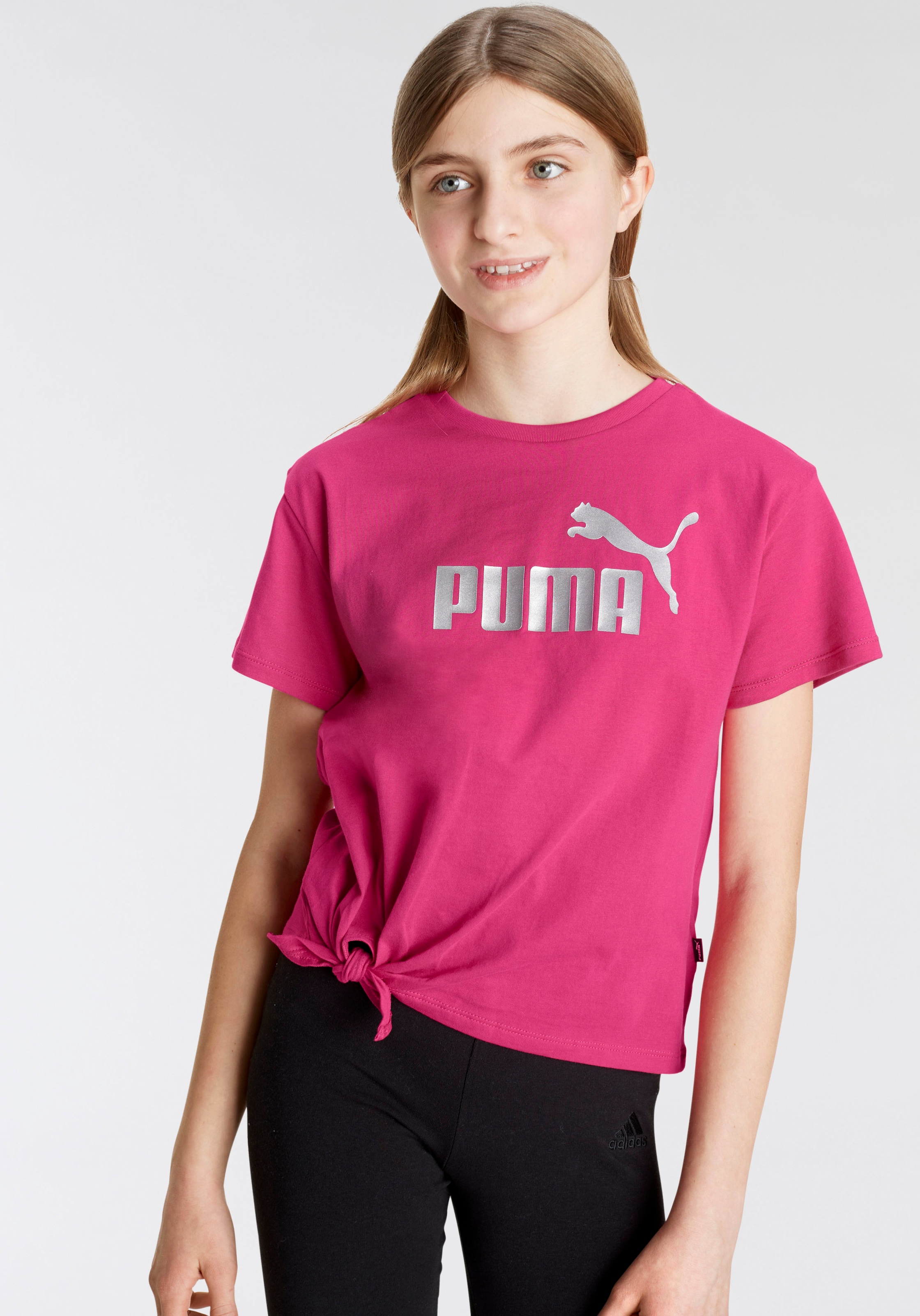 PUMA T-Shirt »ESS+ bei Kinder« - Knotted Tee ♕ Logo für