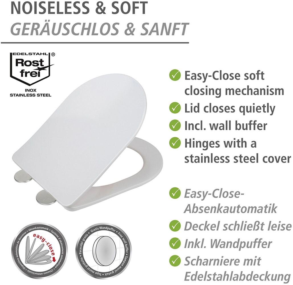 WENKO WC-Sitz »Modell Galati« aus Duroplast, ultraflach, D-Form, mit Absenkautomatik