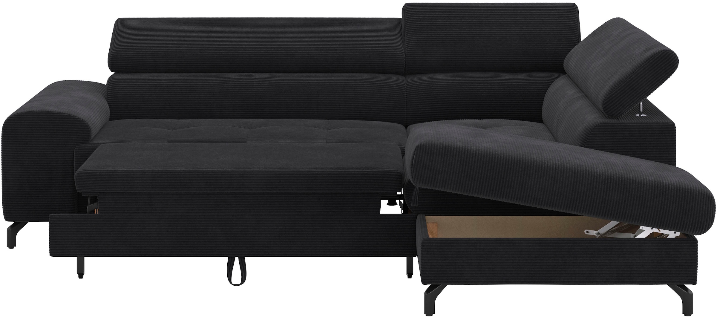 COTTA Ecksofa »Aura L-Form«, mit Schlaffunktion, Bettkasten und Kopfteilverstellung