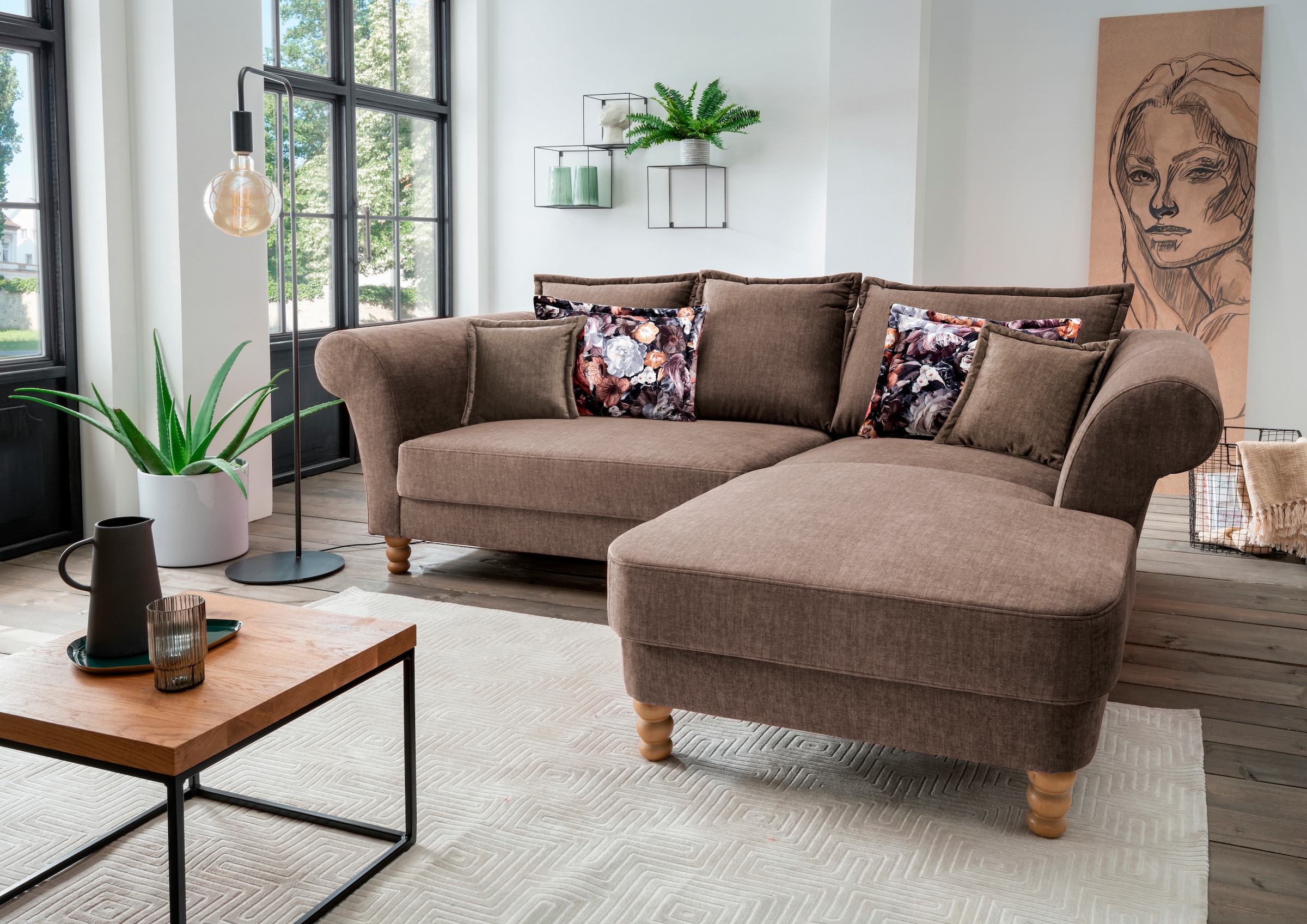 Home affaire Ecksofa »Tassilo Mega Polsterecke mit Kaltschaum im Sitz, bequem, L-Form«