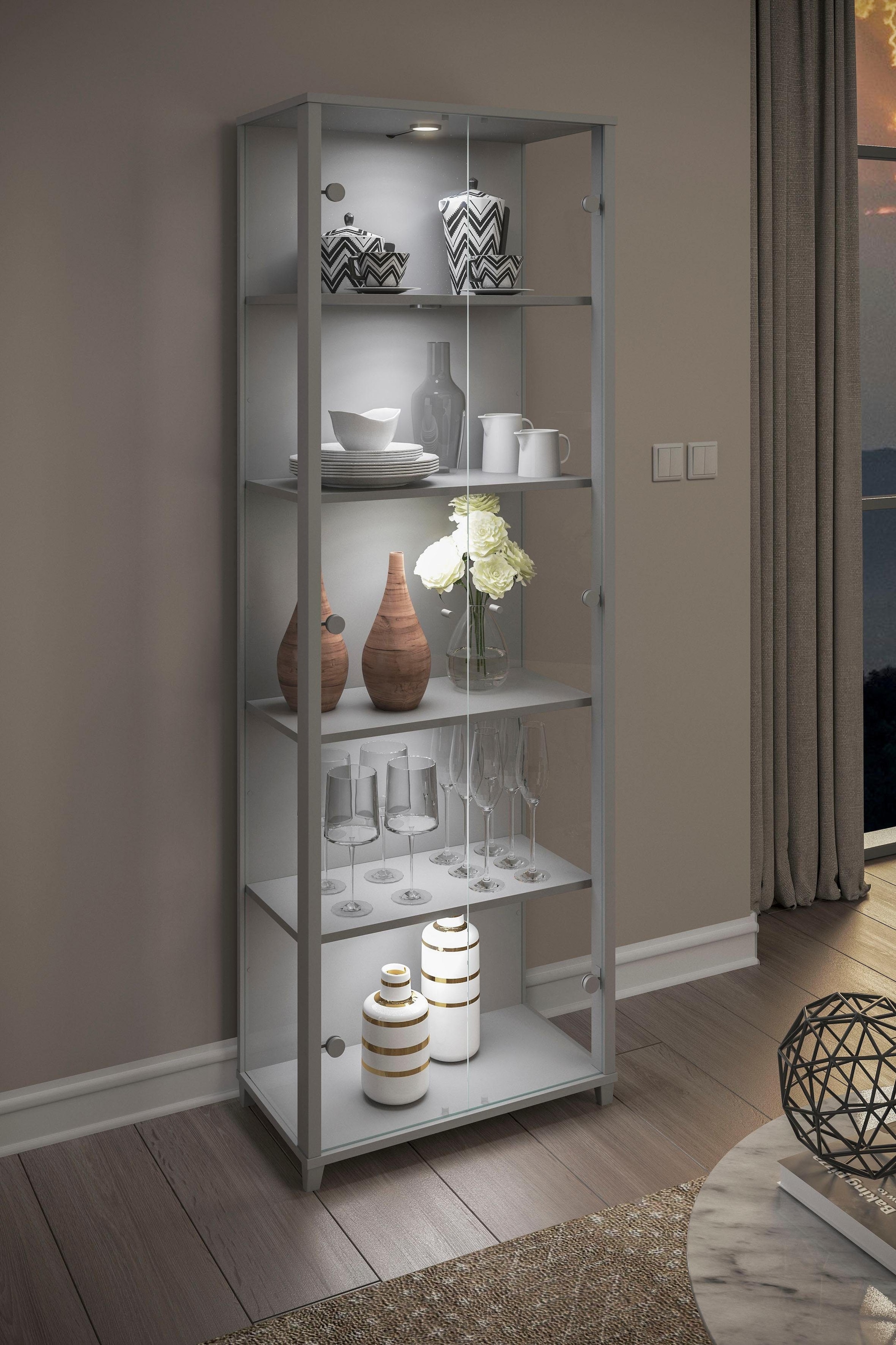 fif möbel Vitrine »OPTIMA«, Standvitrine, Vitrinenschrank, Glasvitrine, Sammlervitrine