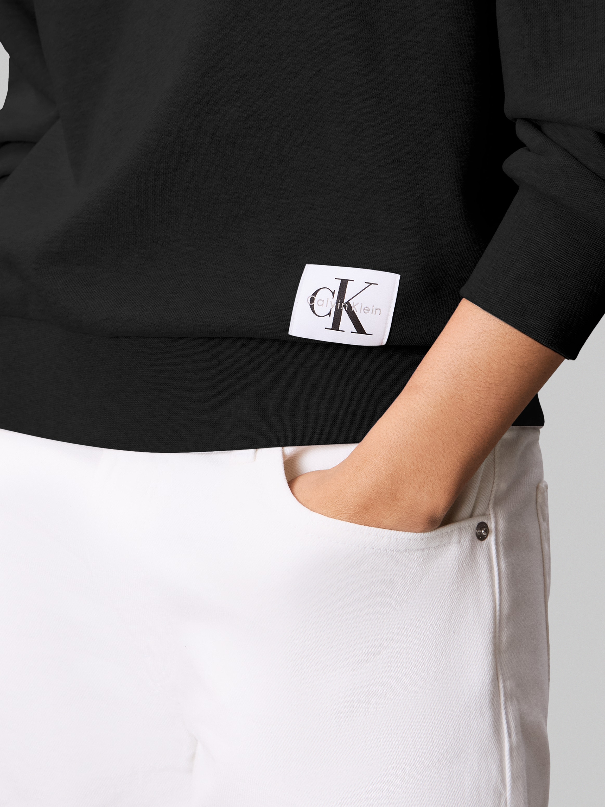 Calvin Klein Jeans Sweatshirt »A- LS BADGE LOGO TERRY CREW NK«, Mit Rundhalsausschnitt