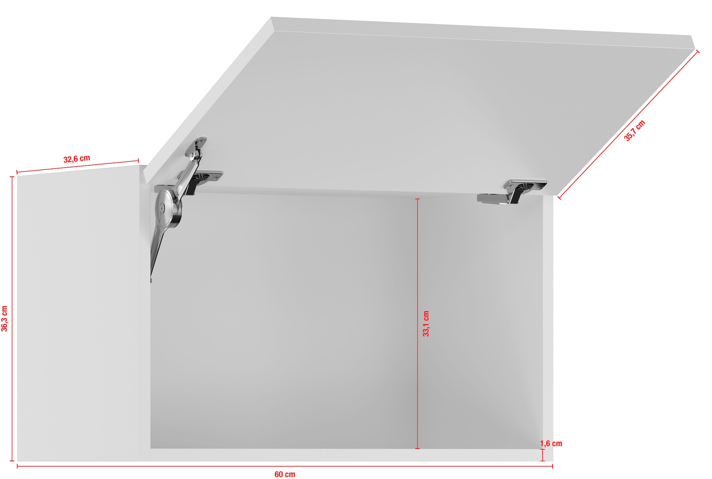 IMPULS KÜCHEN Klapphängeschrank »"Prag und Valencia", Breite/Höhe: 60/35,7 cm«, vormontiert, mit Soft-Close, mit Klappe