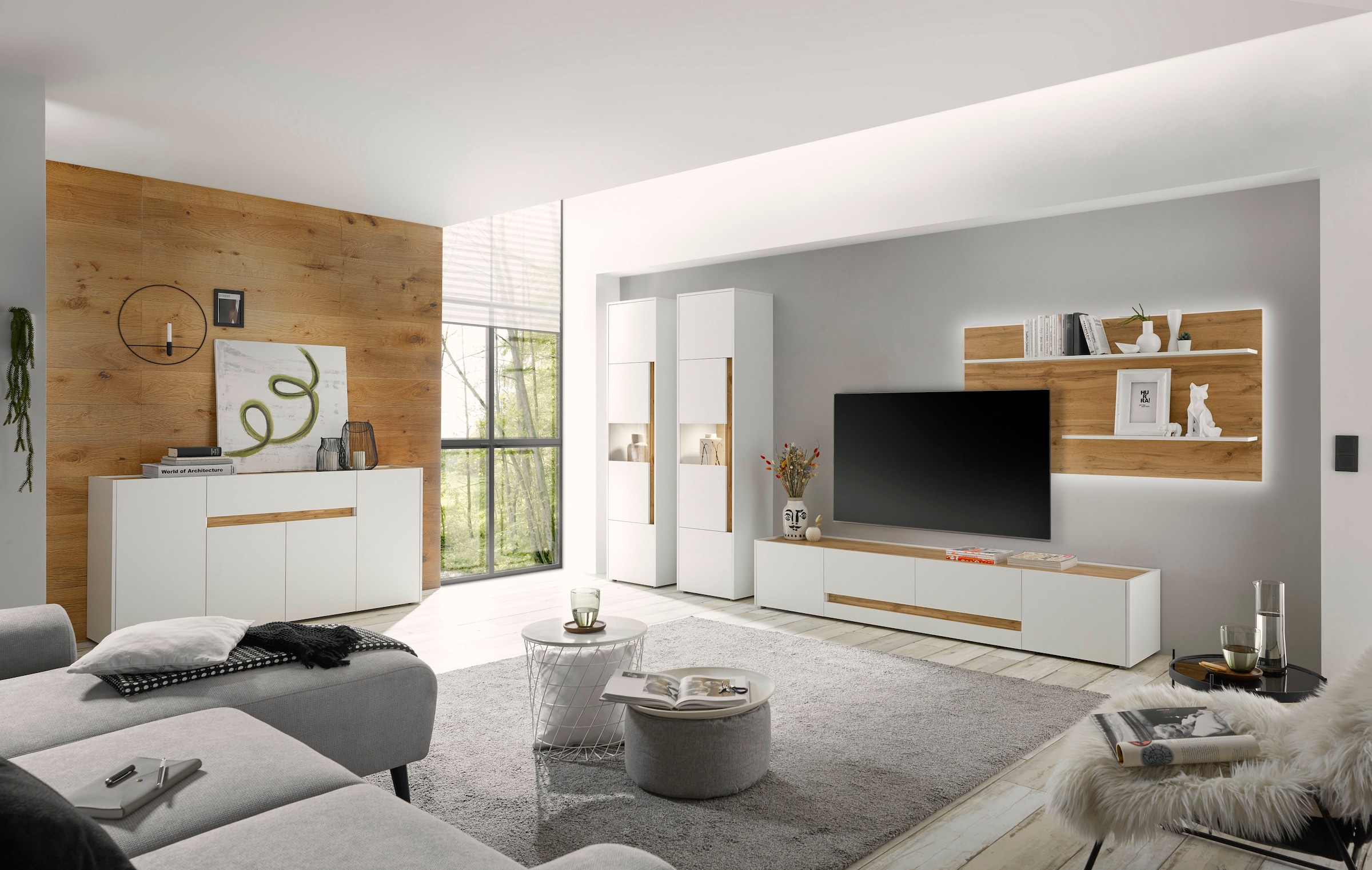 Home affaire Wohnwand »City/Giron, moderne Anbauwand, Komplettset in vielen Farben verfügbar« Set, 4 Stk. tlg.