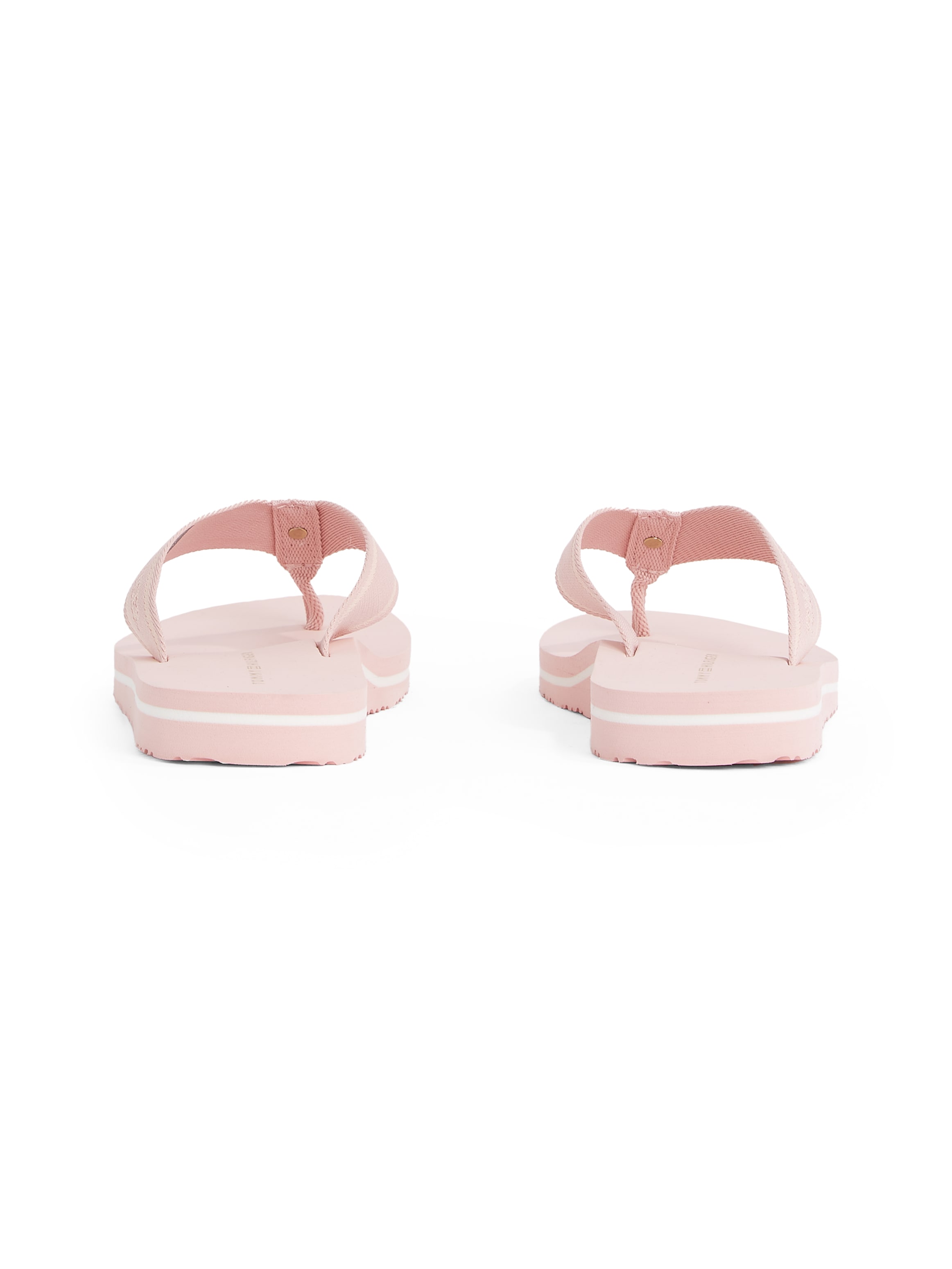 Tommy Hilfiger Zehentrenner »HILFIGER WEBBING BEACH SANDAL«, Sommerschuh, Flats, Bequemschuh, Dianette mit zweifarbiger Sohle