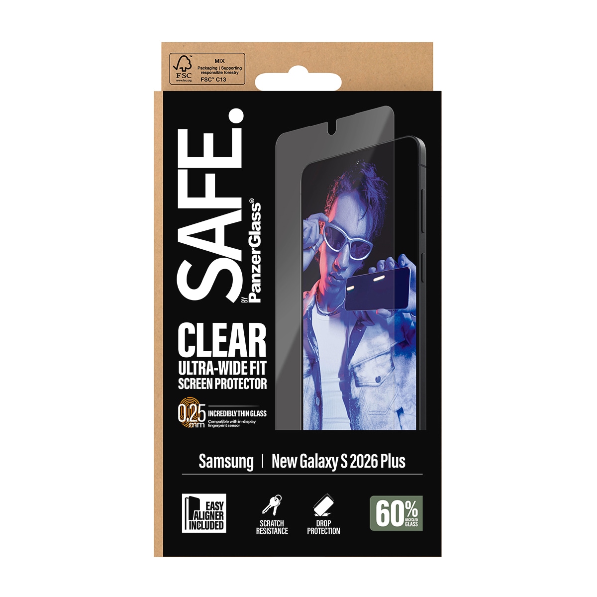 SAFE by PanzerGlass Displayschutzglas »Ultra-Wide Fit Screen Protector« für Samsung Galaxy S26+ Displayschutzfolie, Schutzfolie, Bildschirmschutz, kratz- & stoßfest