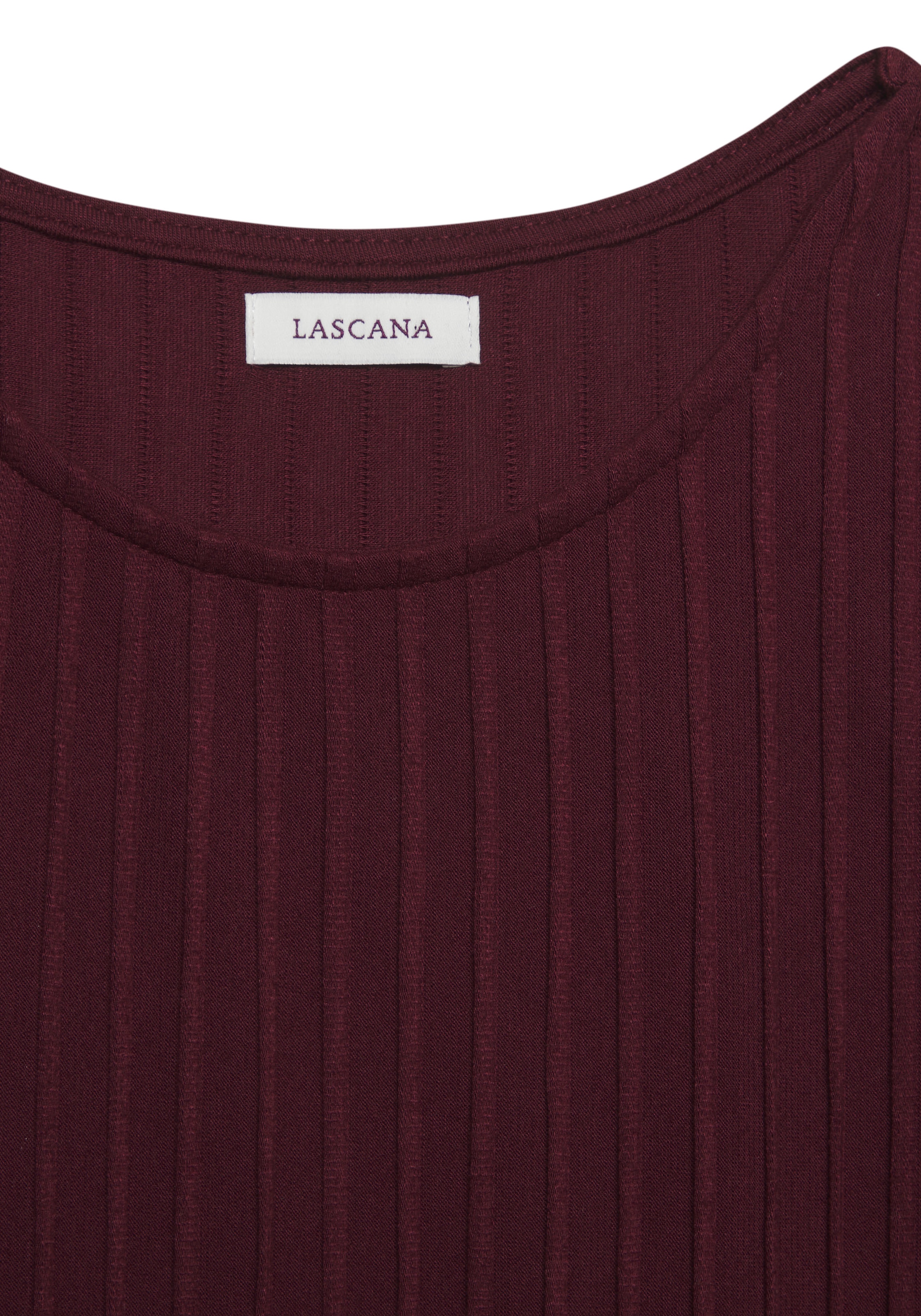 LASCANA Kurzarmshirt, mit Biesenstruktur, bügelfreies T-Shirt aus moderner Strukturware