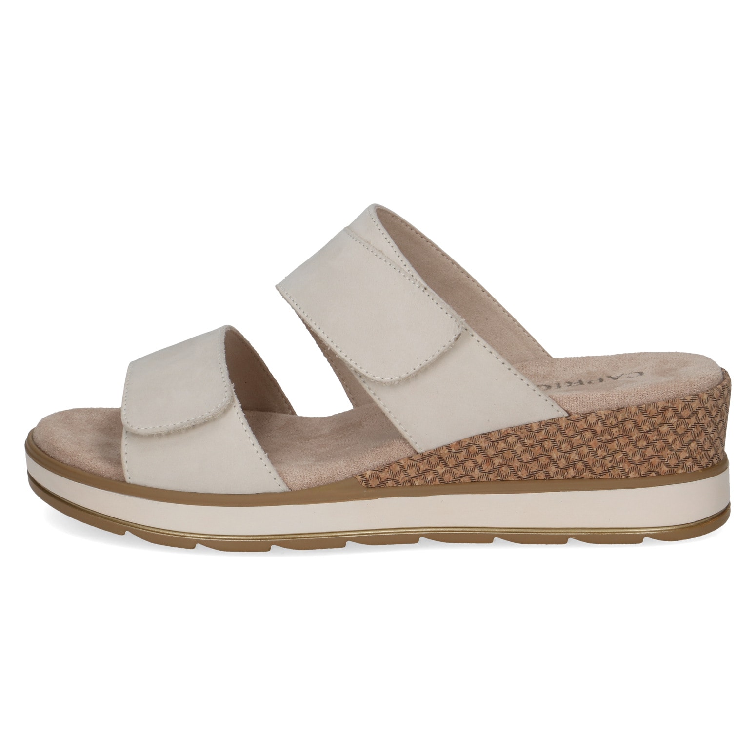 Caprice Pantolette  Keilabsatz, Sommerschuh, Schlupfschuh mit zwei Klettriemen