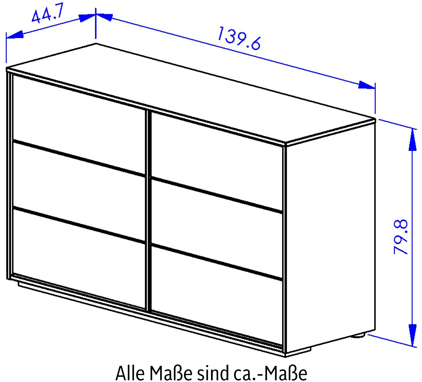 Gami Kommode »Jade«, Kommode mit 6 Schubladen