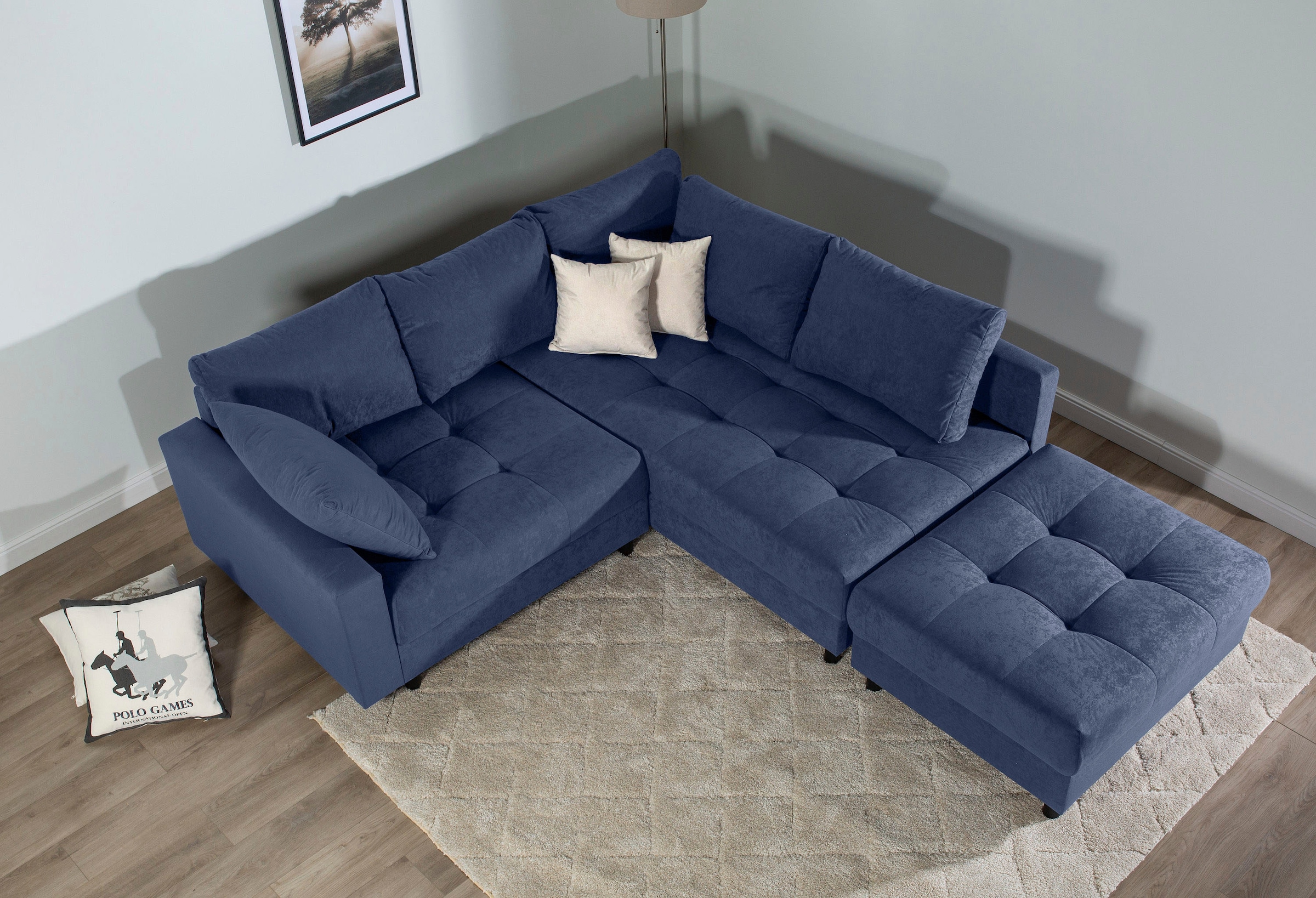 Home affaire Ecksofa »Toni L-Form«, Ottomane beidseitig montierbar, Federkern-Polsterung