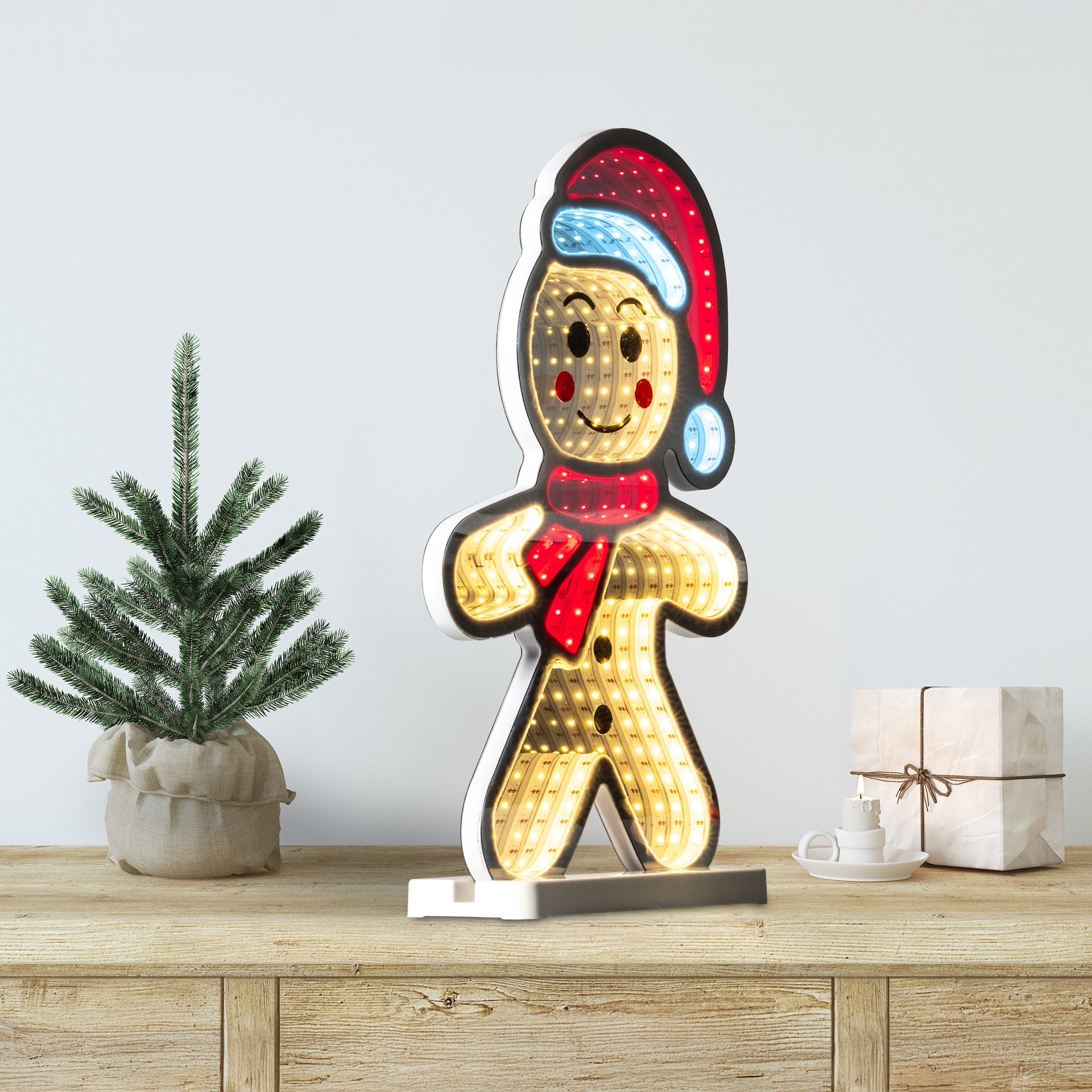 my home LED Dekofigur »LED-Lebkuchenmann Evaya« LED-Modul Warmweiß Tiefenillusion mit 3D-Effekt, von beiden Seiten zu sehen