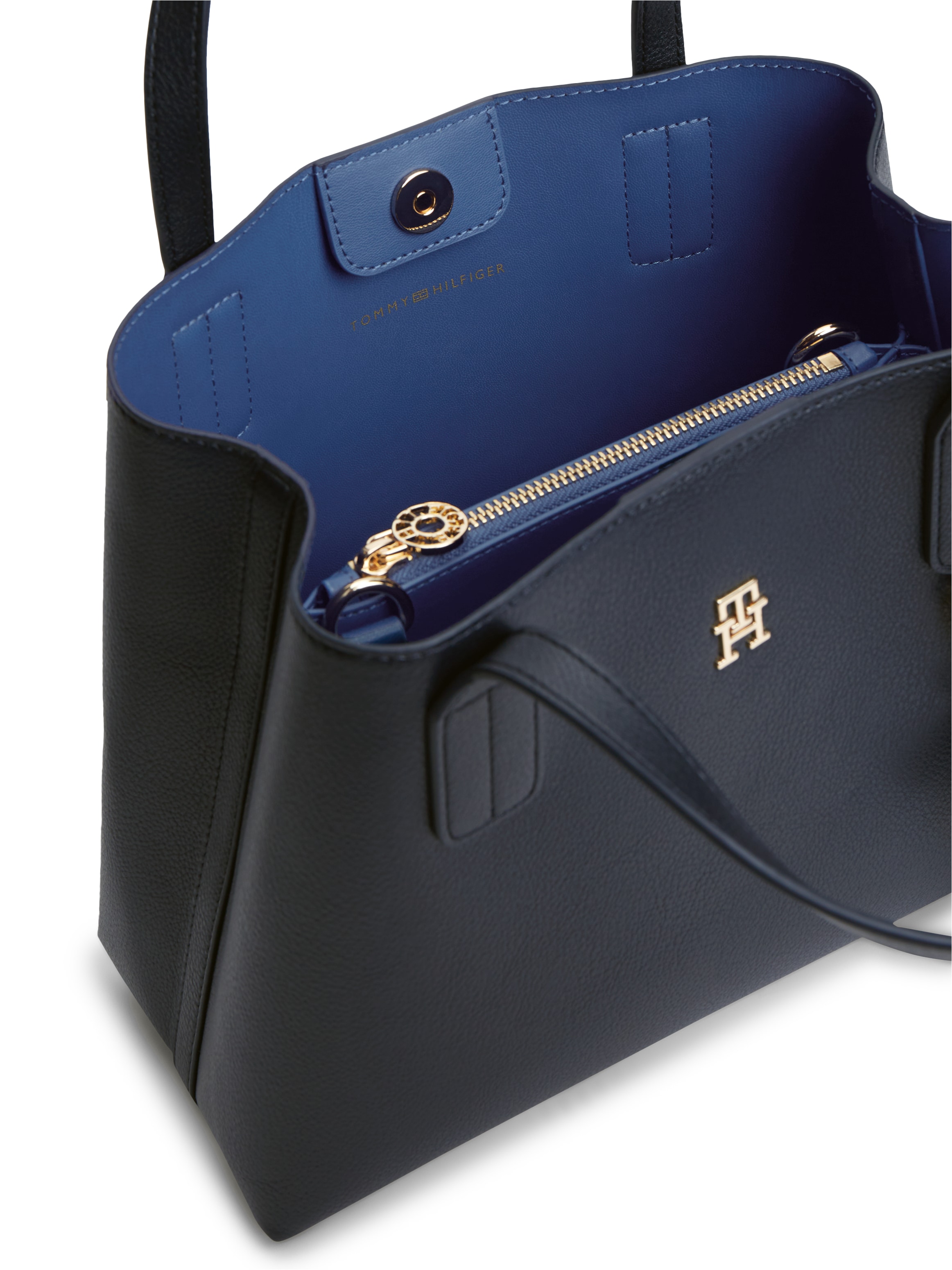 Tommy Hilfiger Henkeltasche »TH ICON MINI SATCHEL« Damen Tragetaschem Umhängetasche mit abnehmbarem RV-Täschchen