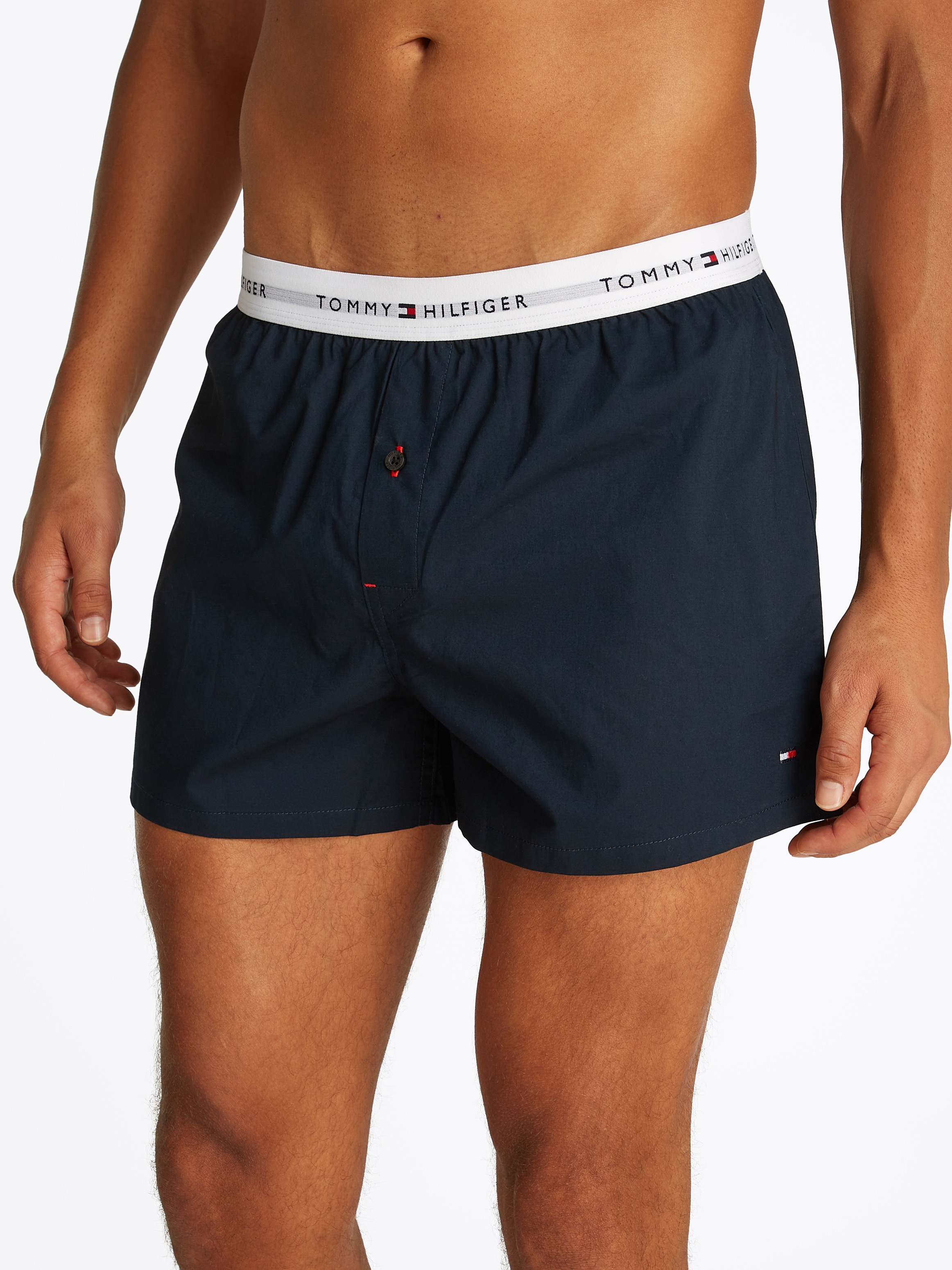 Tommy Hilfiger Underwear Webboxer »2P WOVEN BOXER«, (Packung, 2 St., 2er), mit Logobund