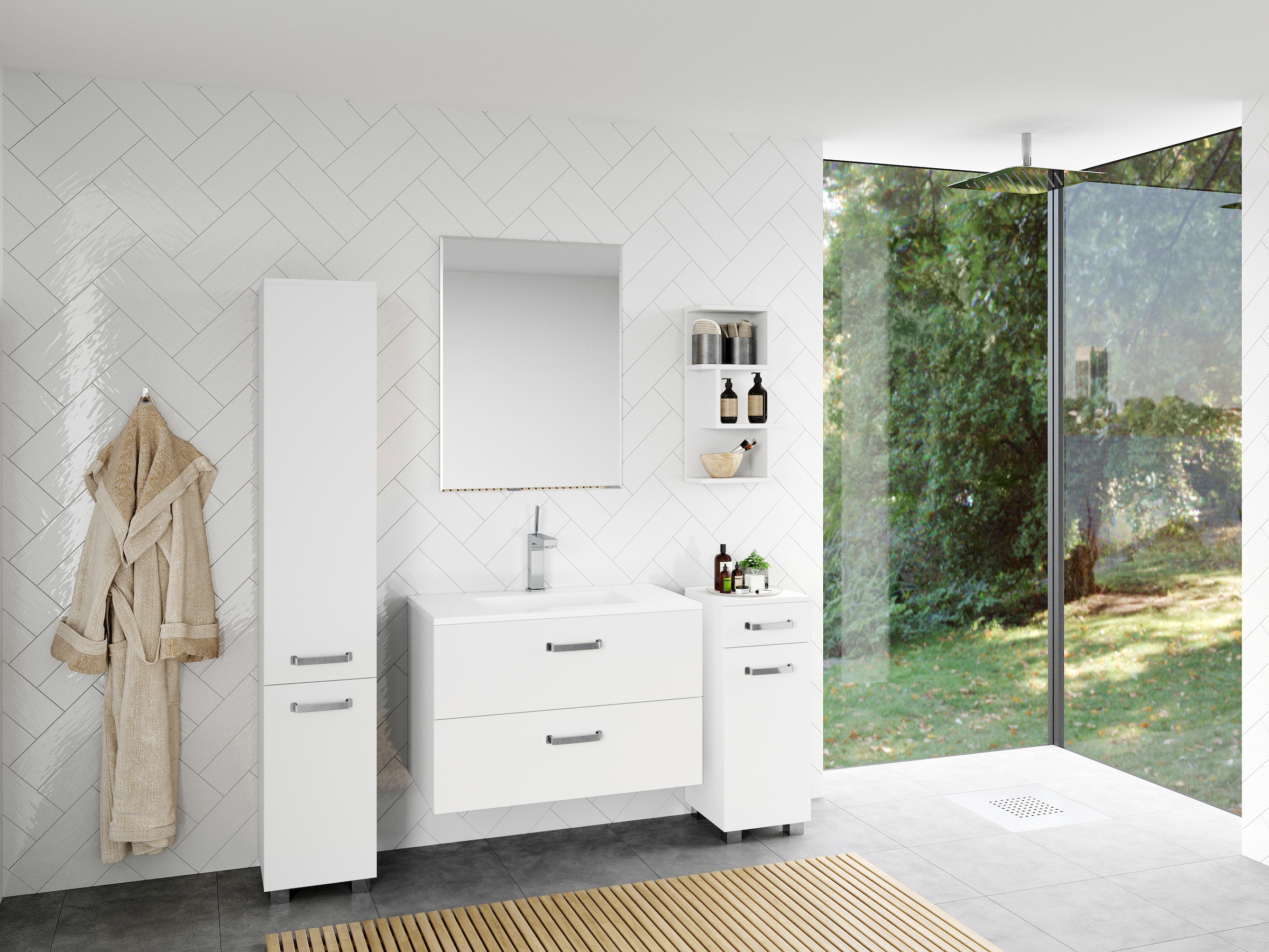 welltime Midischrank »Cosmo« BxTxH: ca. 30x32,5x76,5 cm, 2 Fächer, Türanschlag wechselbar