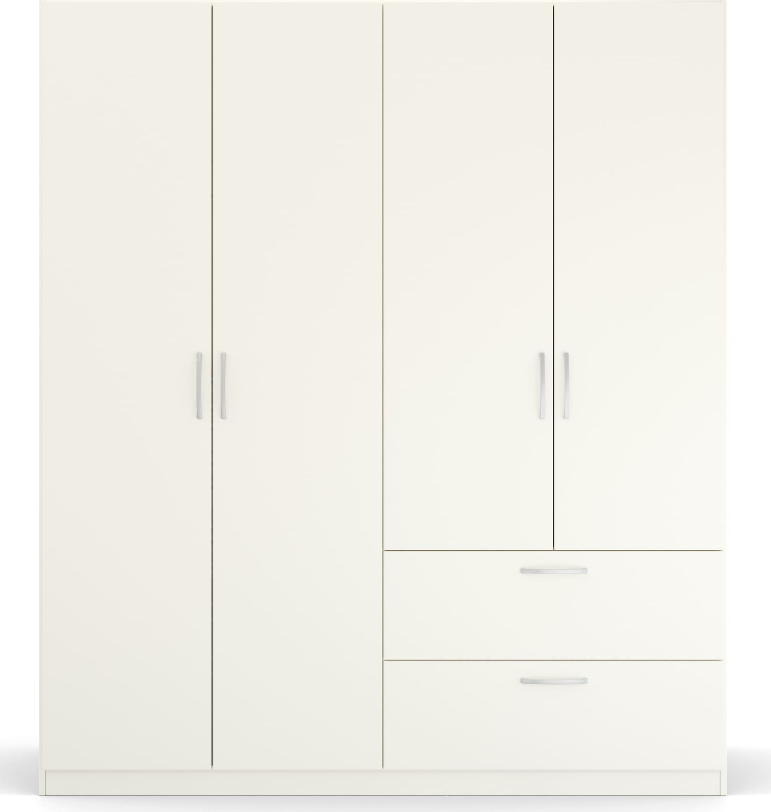 rauch Drehtürenschrank »Kleiderschrank Schrank Garderobe Ankleide PURE BY QUADRA SPIN« Breiten: 181/226/271 cm, Höhe 210 cm,  in puristischem Design mit Griffen in Alufarben MADE IN GERMANY