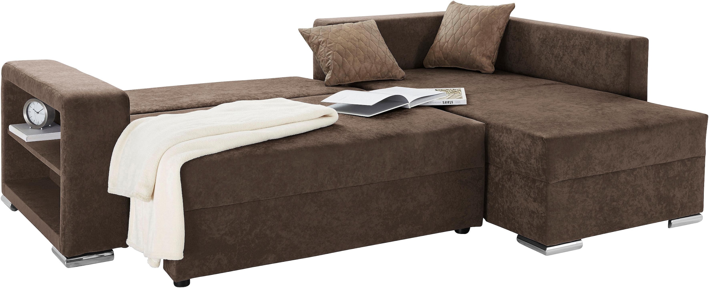 COLLECTION AB Ecksofa »John L-Form«, inklusive Bettfunktion und Bettkasten