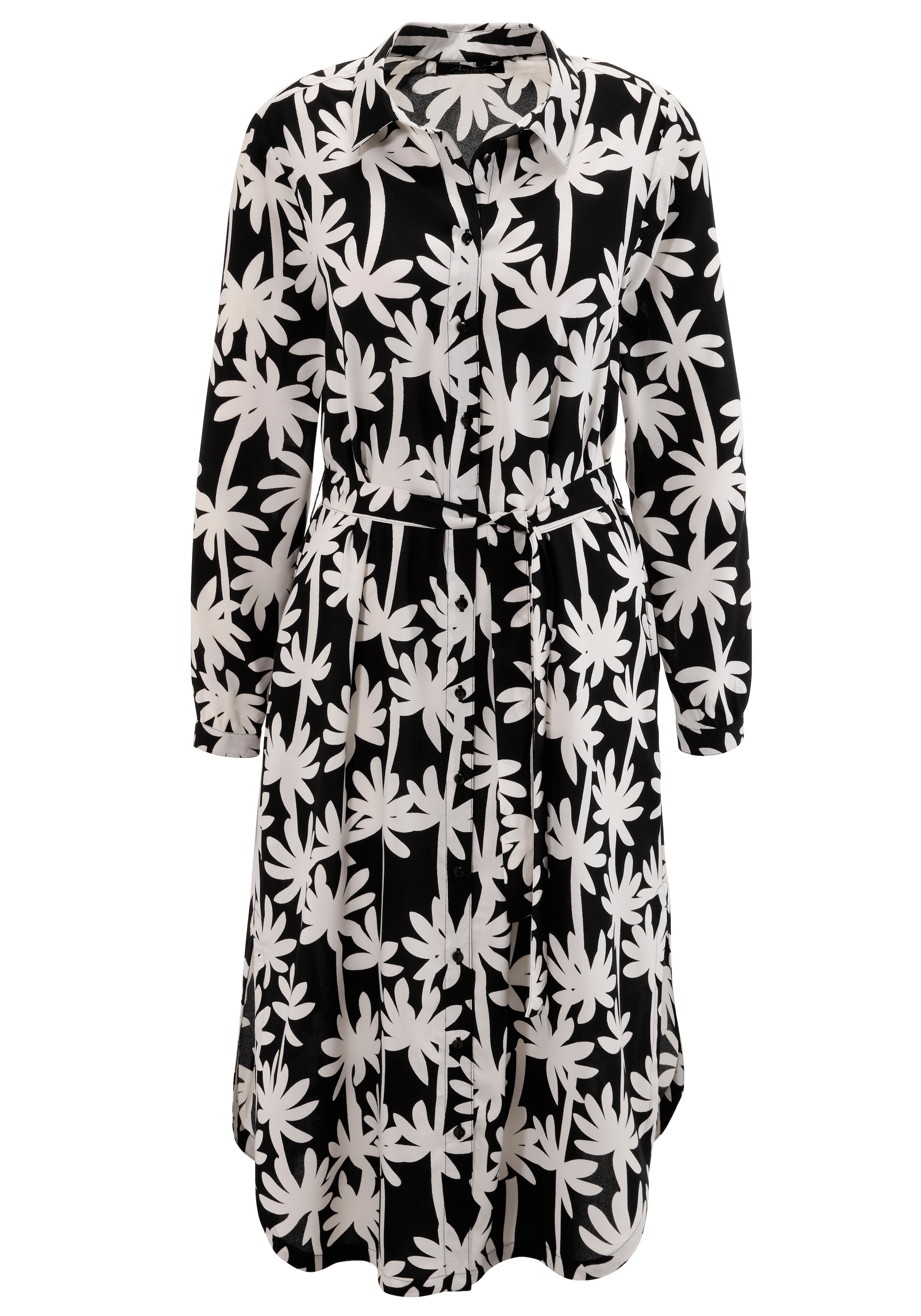 Aniston SELECTED Blusenkleid, mit edler Palmen-Musterung