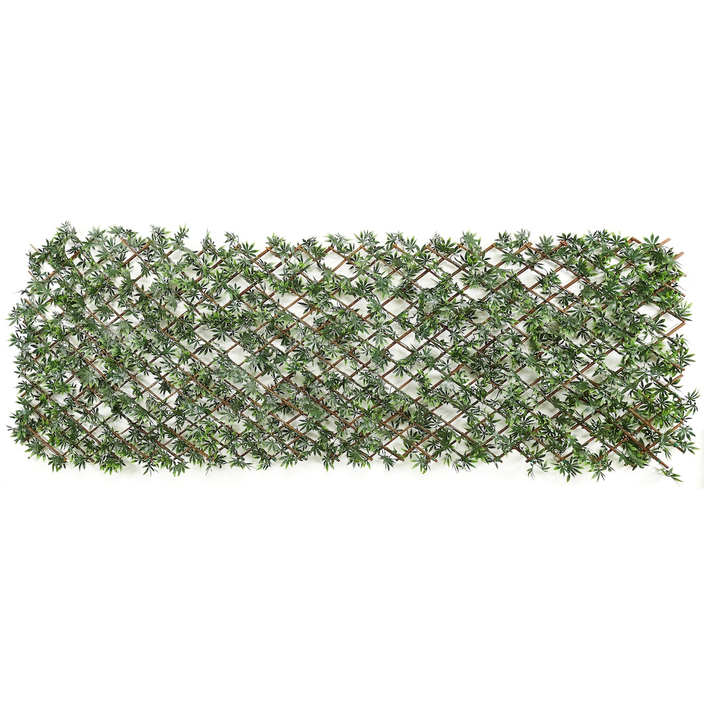 Andiamo Kunsthecken-Sichtschutz »Spalier Japan-Ahorn Blätter«, ausziehbarer Zaun, mit Kunstranke, natürliche Optik, Sichtschutz